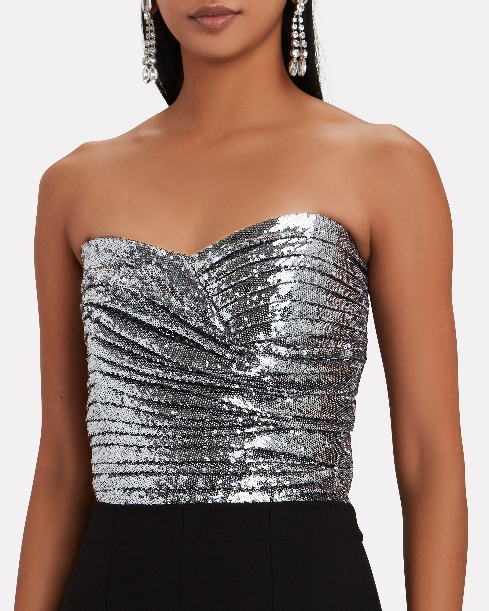Ronny Kobo Milan Ruched Sequin Strapless Top | INTERMIX®