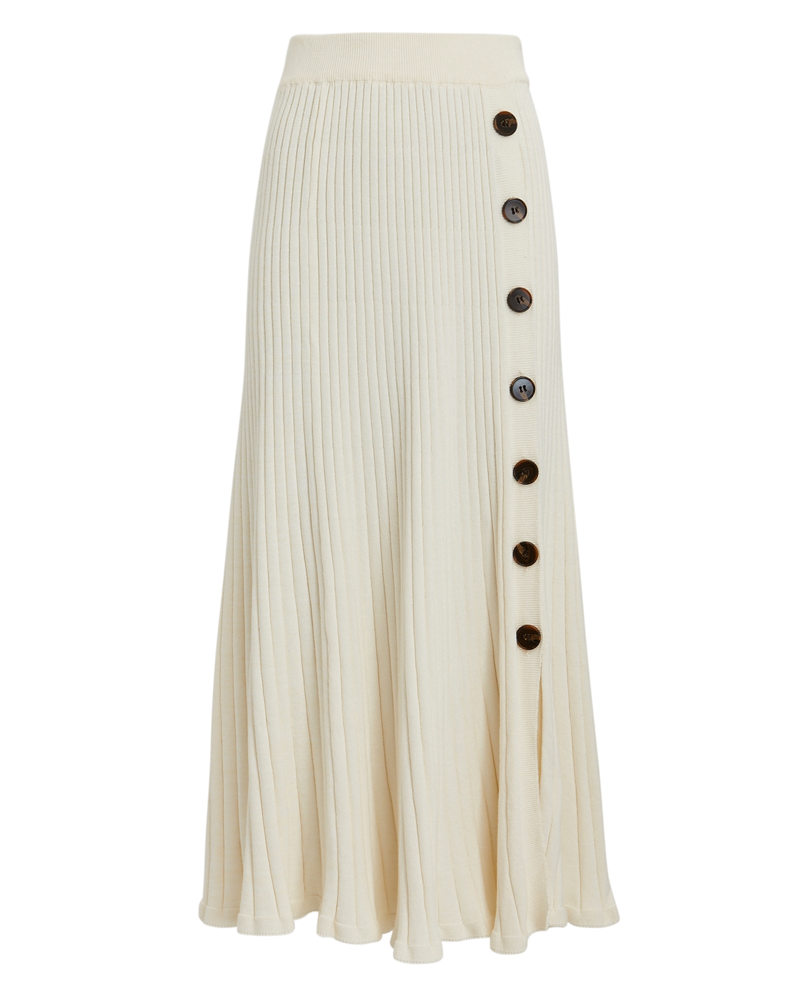 Anna Quan Hettie Buttoned Rib Knit Midi Skirt | INTERMIX®