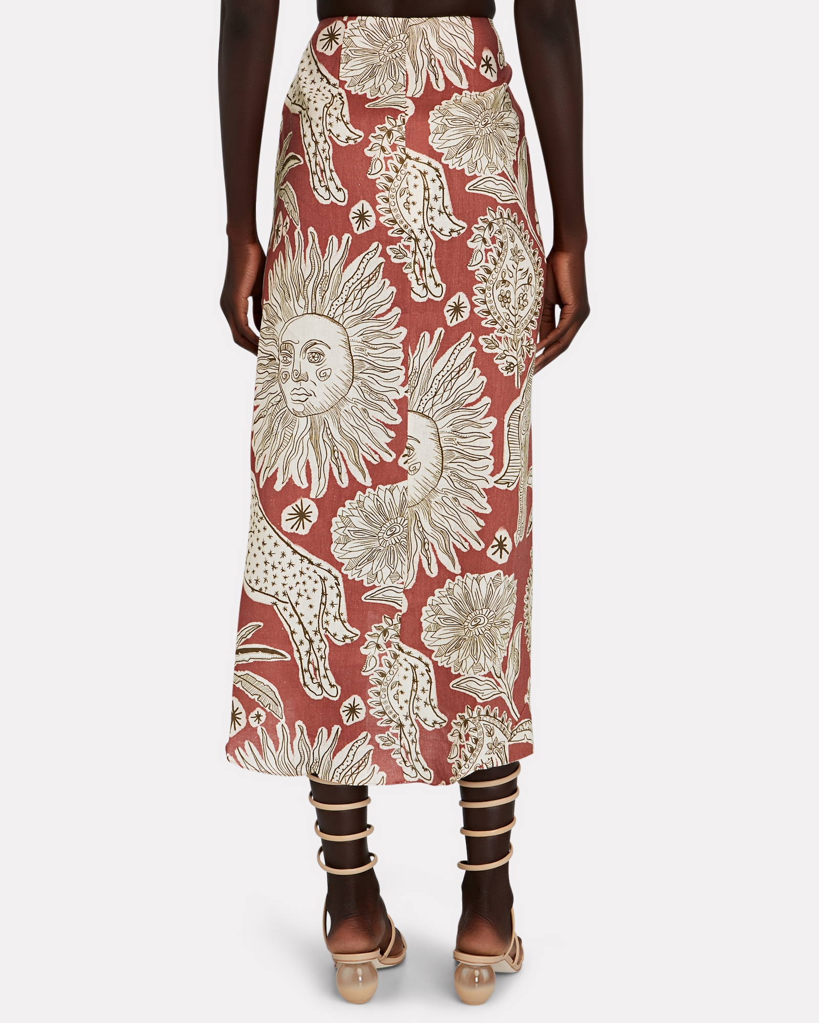 Johanna Ortiz Anoranzas Linen Midi Wrap Skirt | INTERMIX®