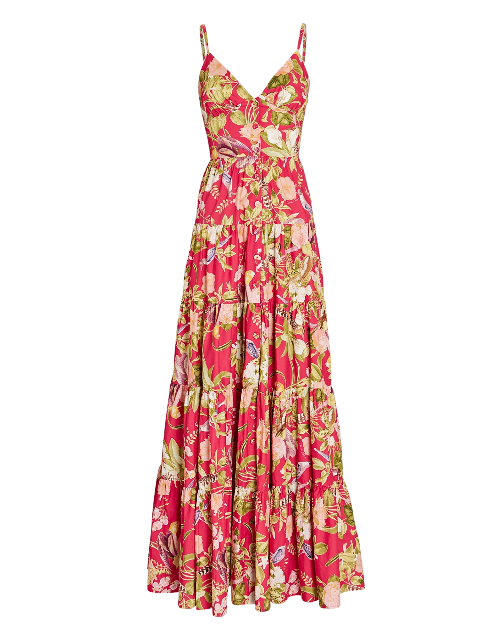cara cara Nathali Tropical Fruit Tiered Maxi Dress | INTERMIX®