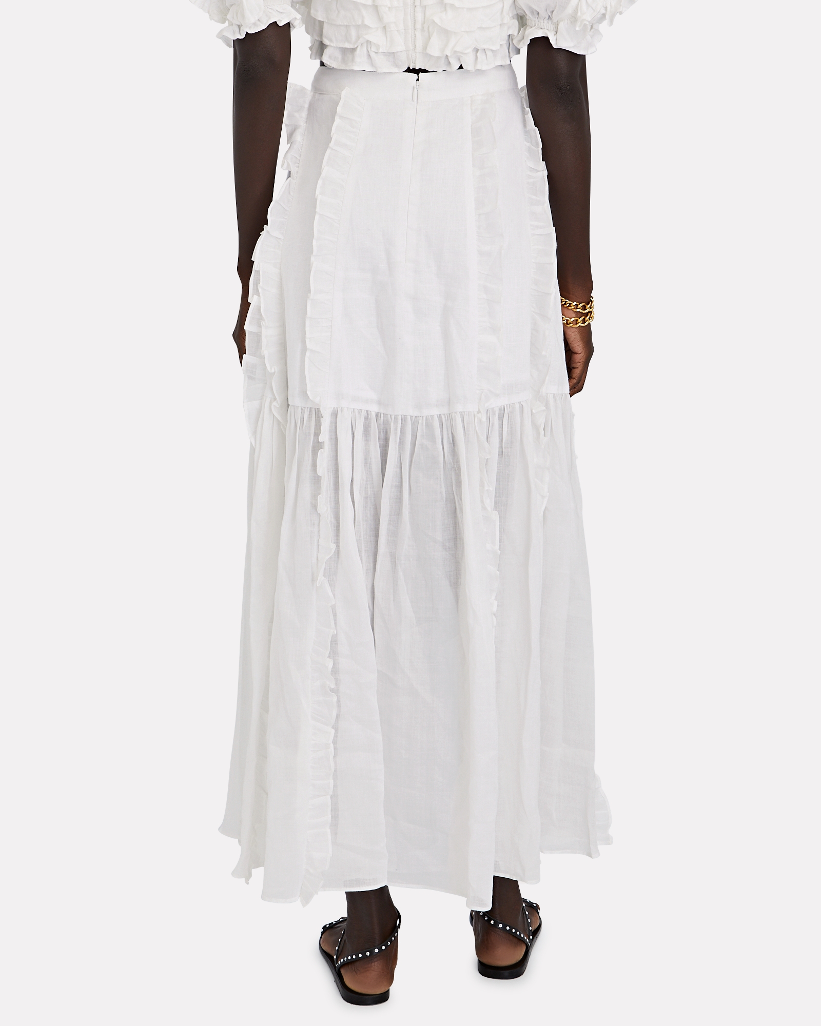 Joslin Bella Ruffled Linen Maxi Skirt | INTERMIX®