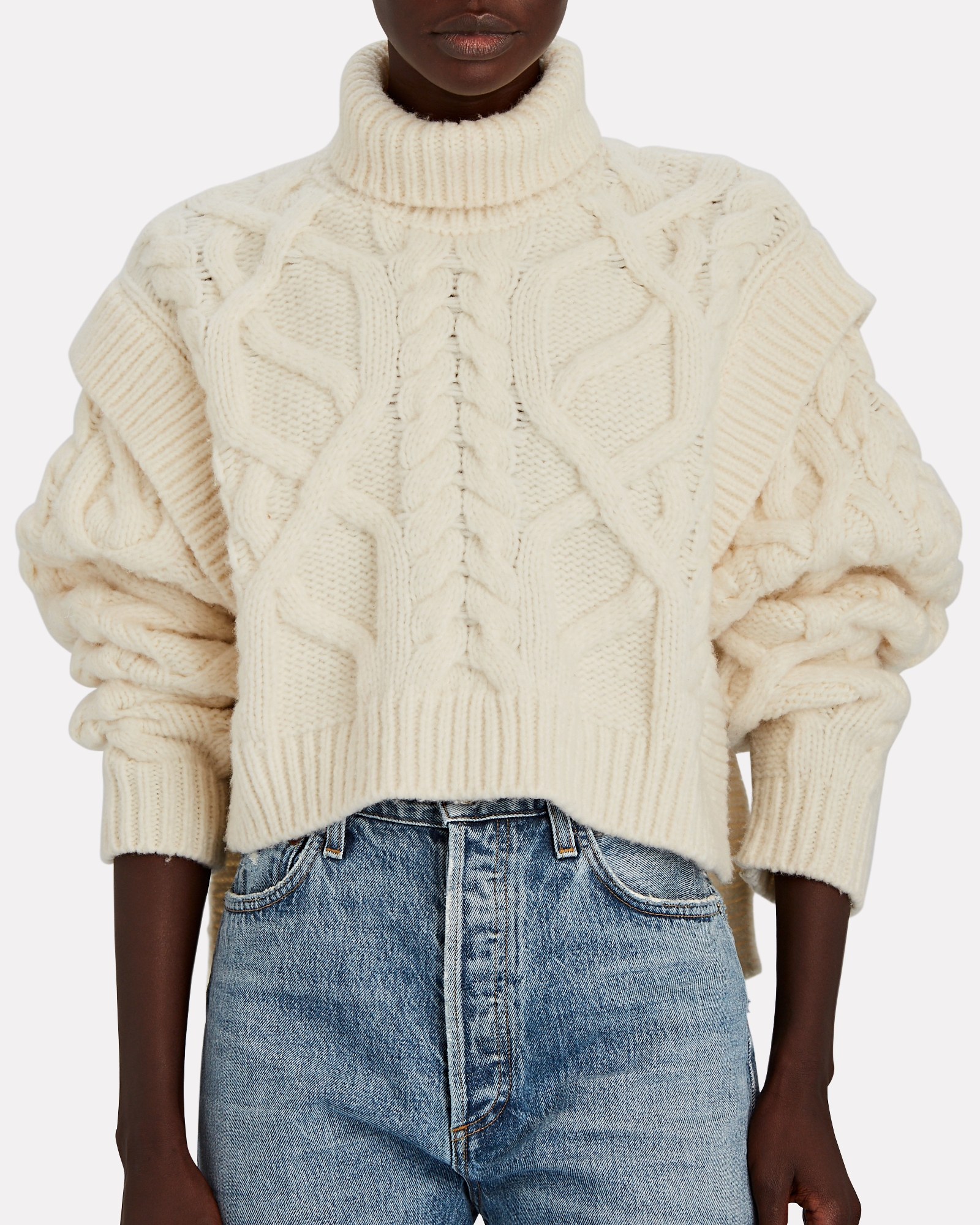 Aknvas Bonnie Cable Knit Turtleneck Sweater | INTERMIX®