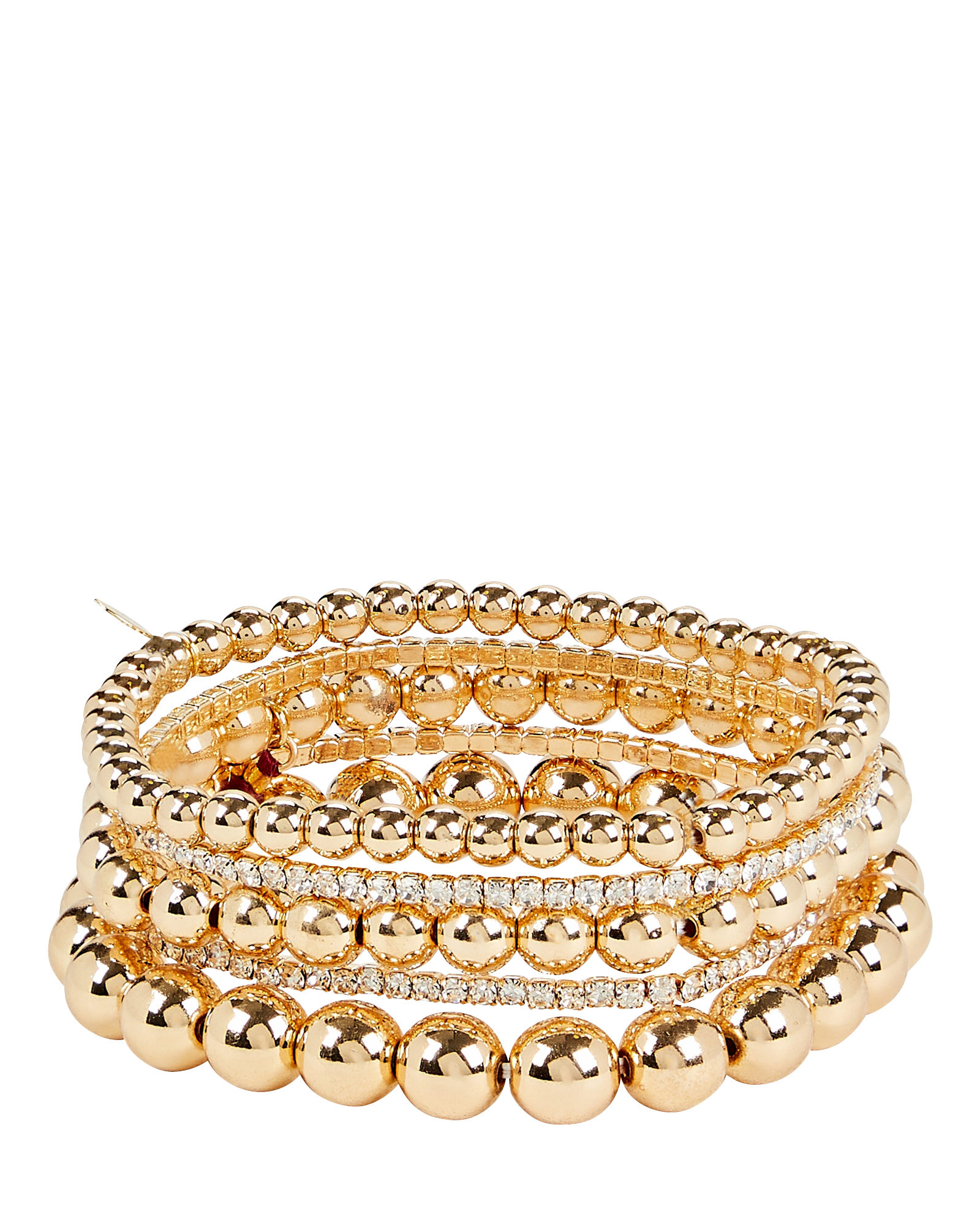 SHASHI Layered Beaded Bracelet Set In Gold | INTERMIX®