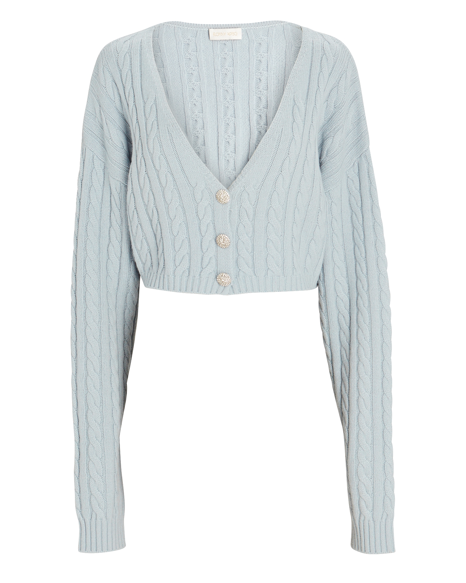 Ronny Kobo Phyllis Cropped Cable Knit Cardigan | INTERMIX®