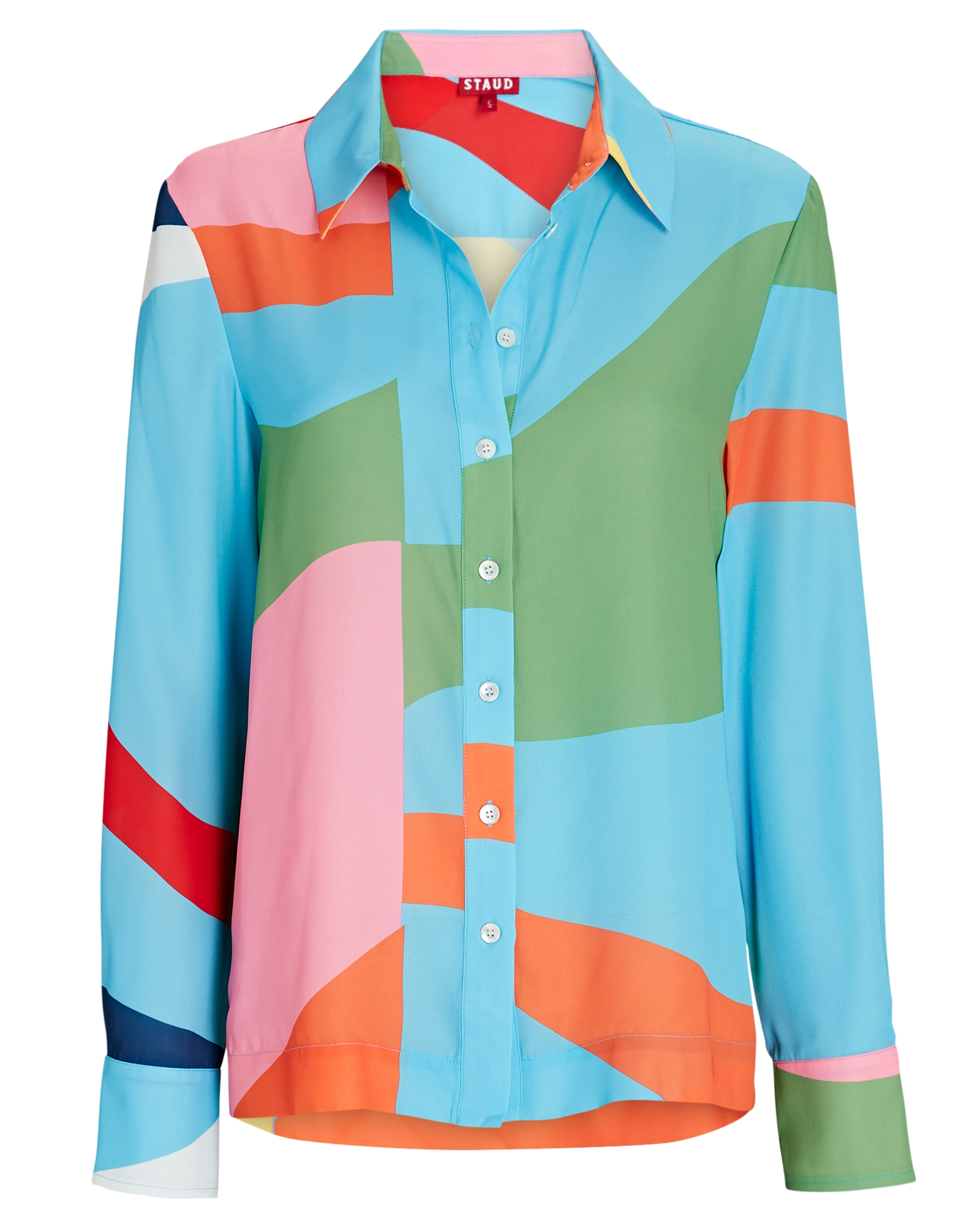STAUD Miriam Colorblock Button-Down Shirt | INTERMIX®