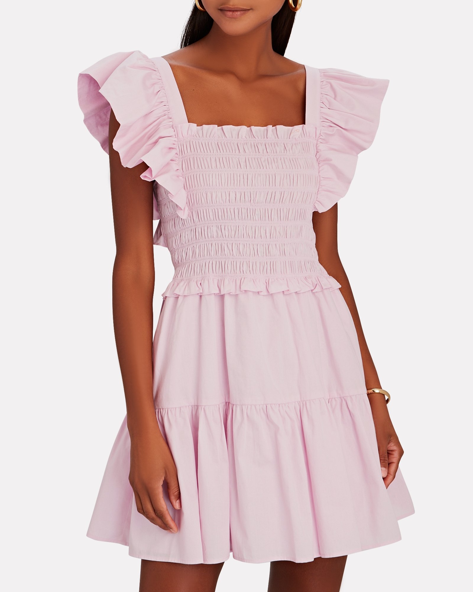 Sea Smocked Flutter Cotton Mini Dress | INTERMIX®