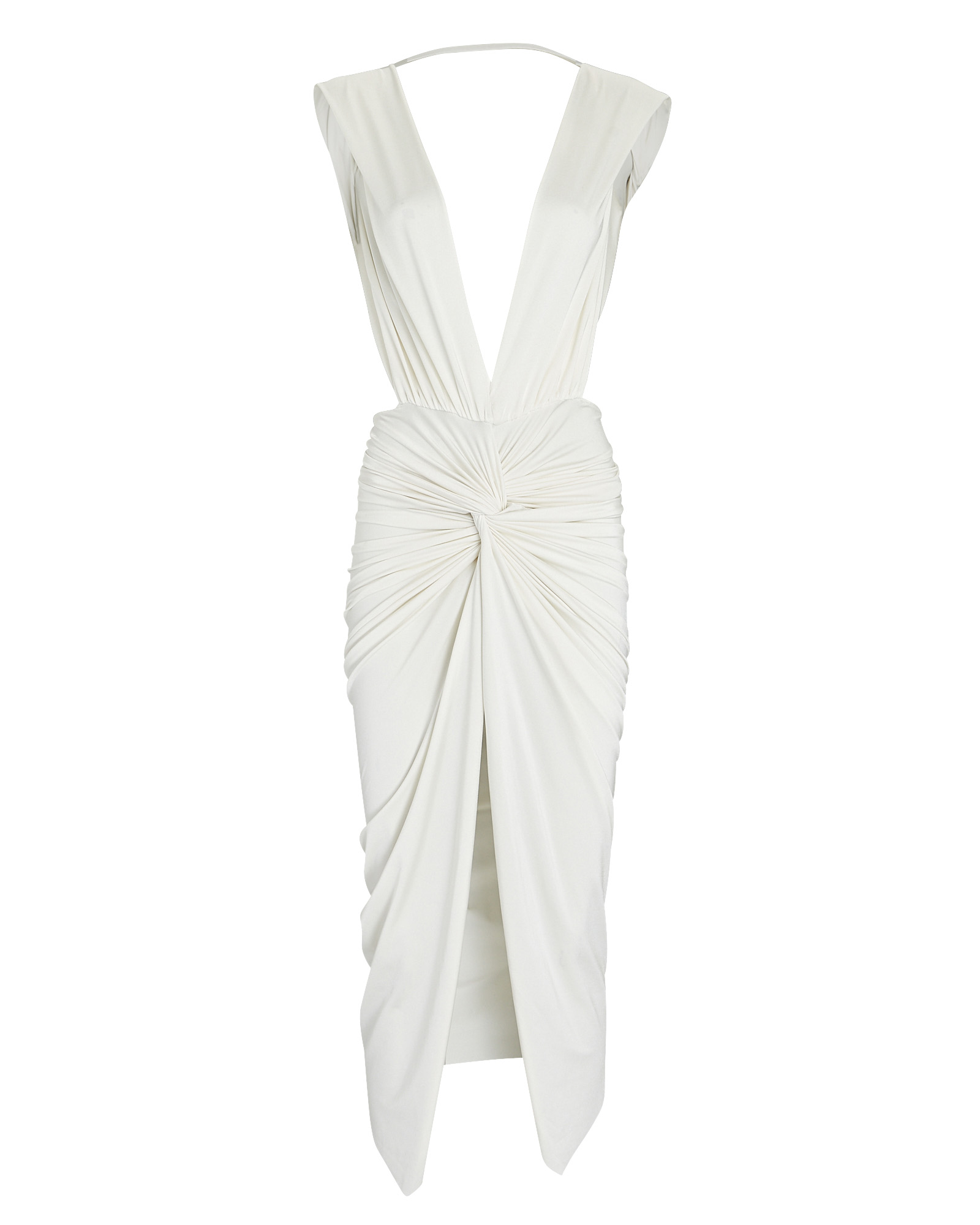 Baobab Mia Open-Back Midi Dress in White | INTERMIX®