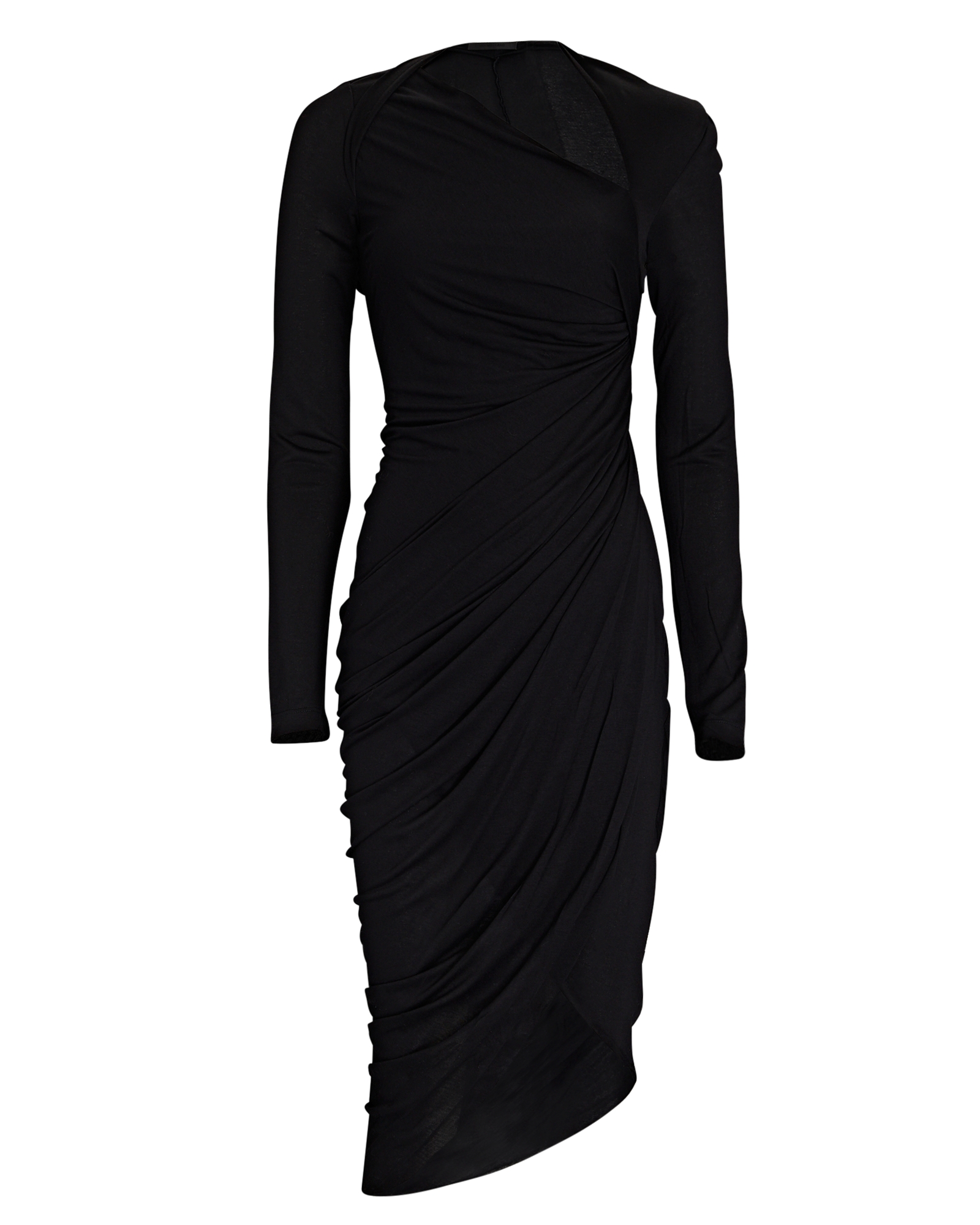 Helmut Lang Scala Ruched Cut-Out Midi Dress | INTERMIX®