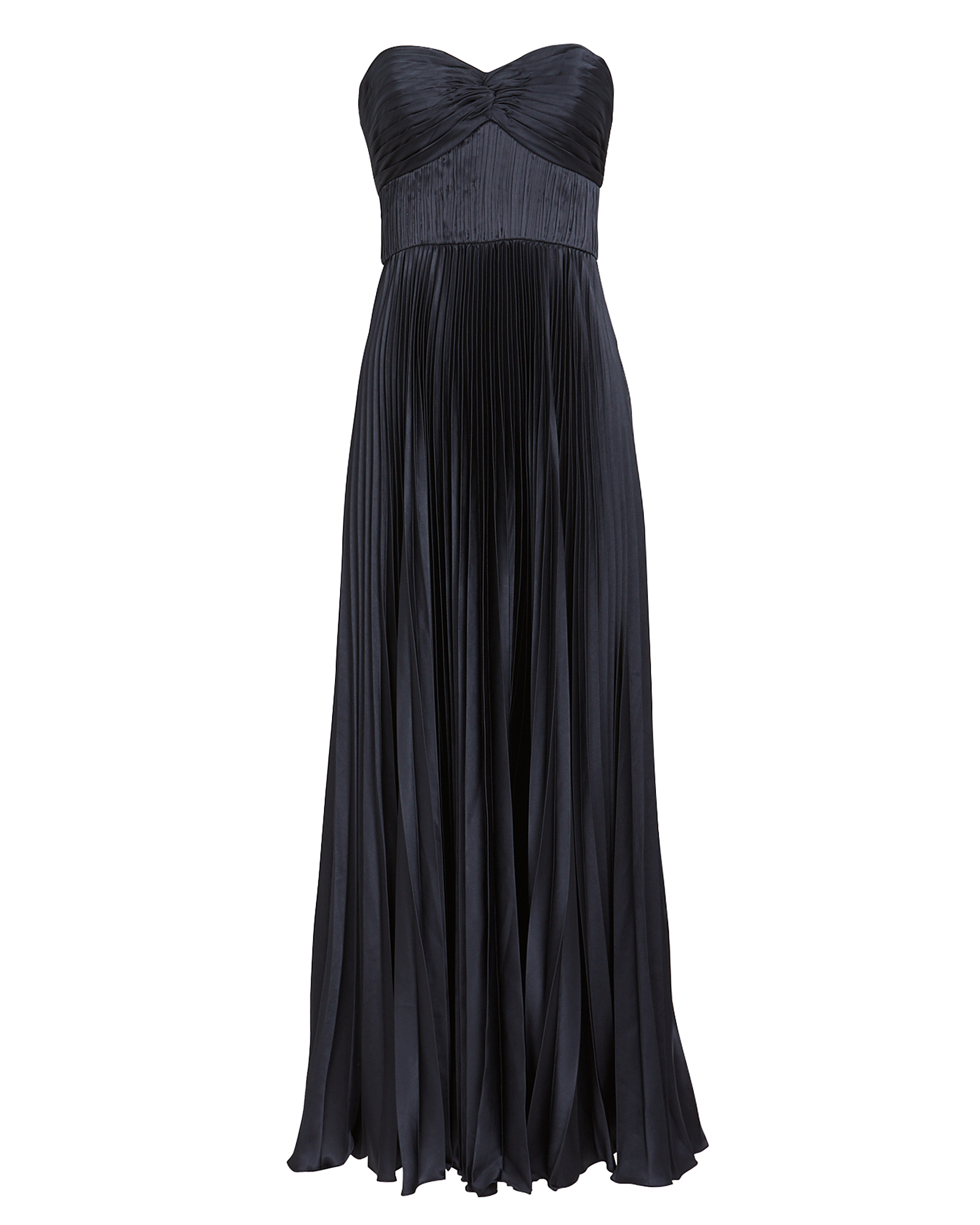 AMUR Belle Satin Pleated Gown in blue | INTERMIX®
