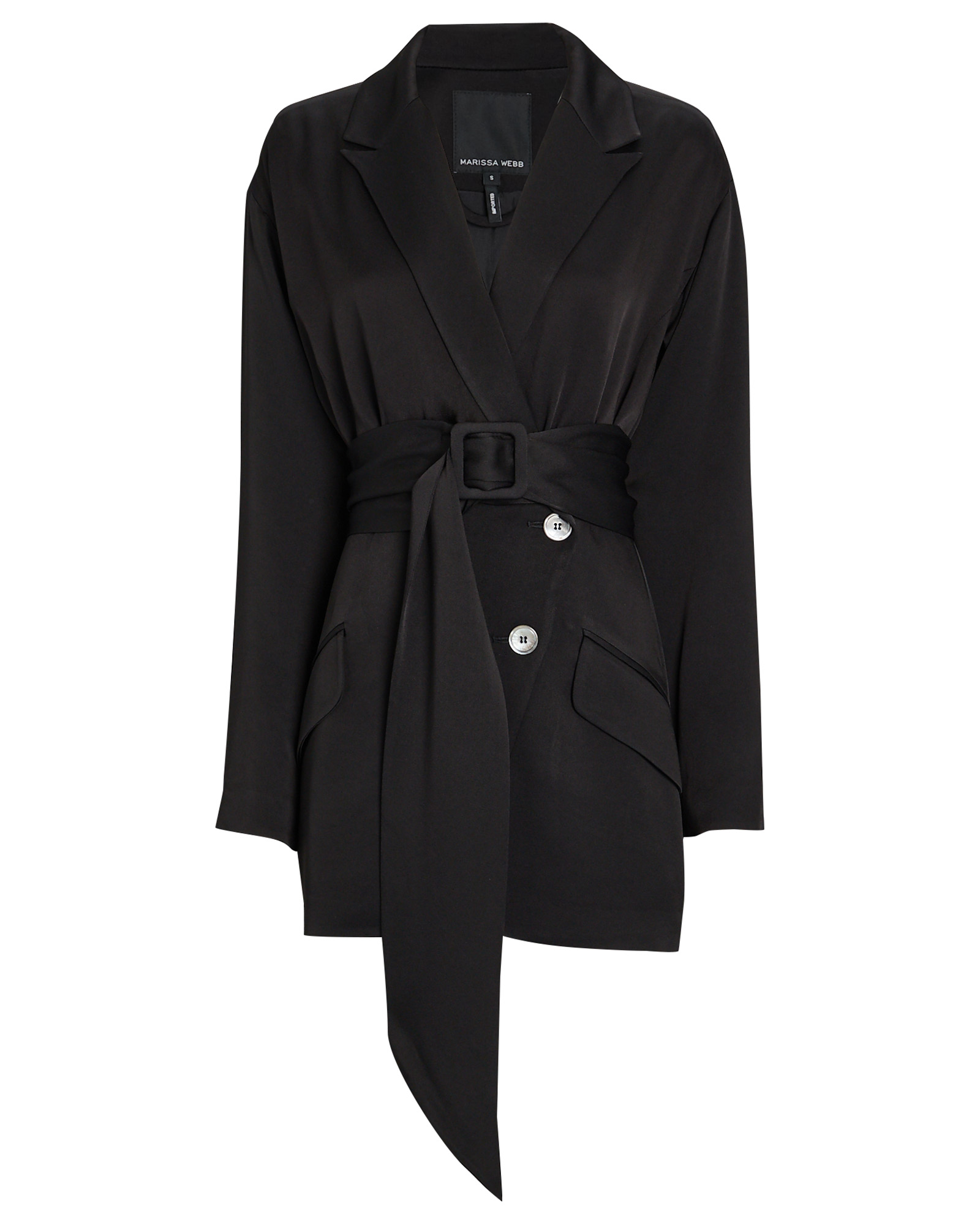Marissa Webb Cyrus Satin Suit Dress In Black | ModeSens