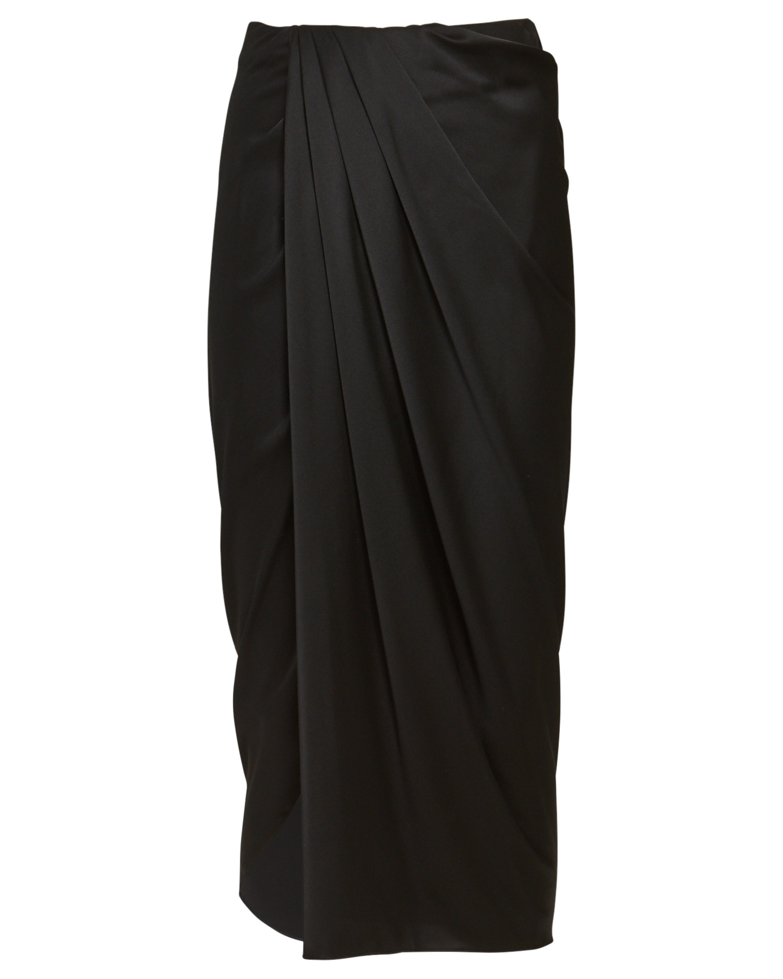 Helmut Lang Draped Silk Midi Skirt | INTERMIX®