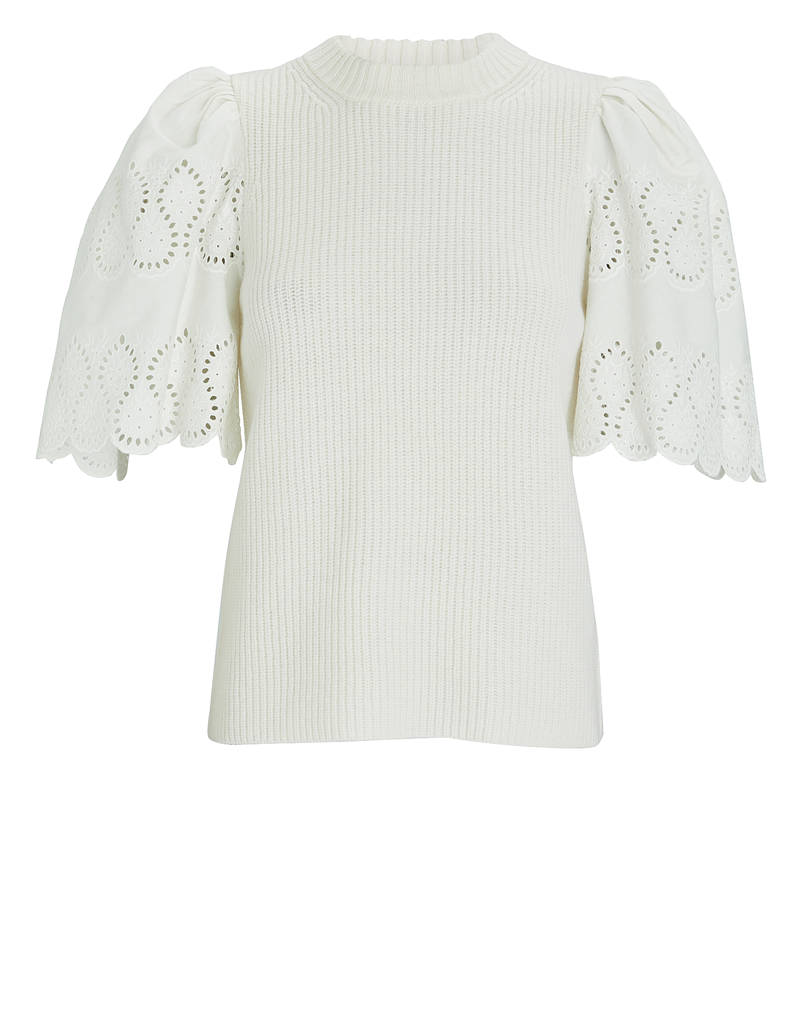 Sea Nadene Lace Sleeve Sweater | INTERMIX®