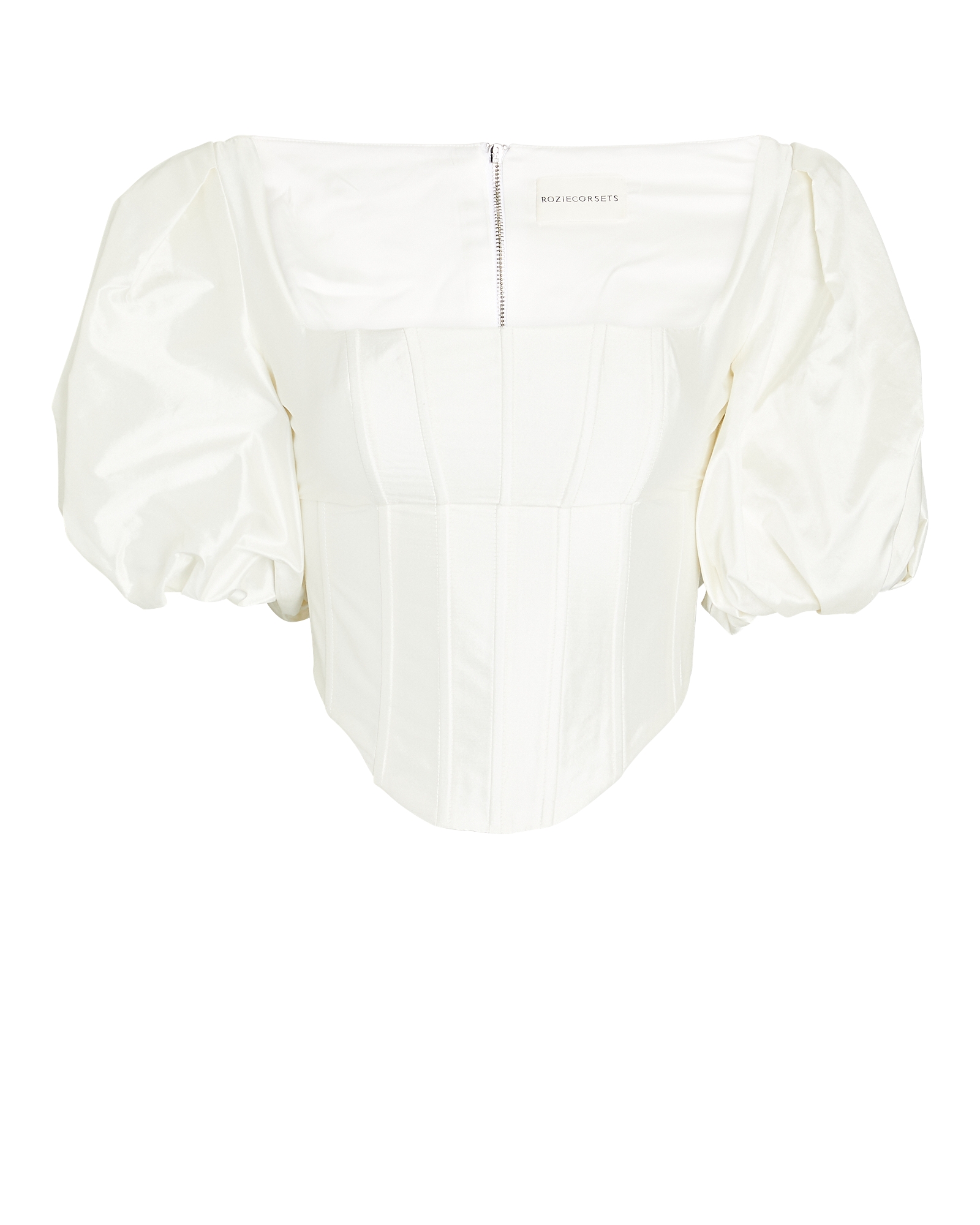 Rozie Corsets Puff Sleeve Silk Corset Top | INTERMIX®