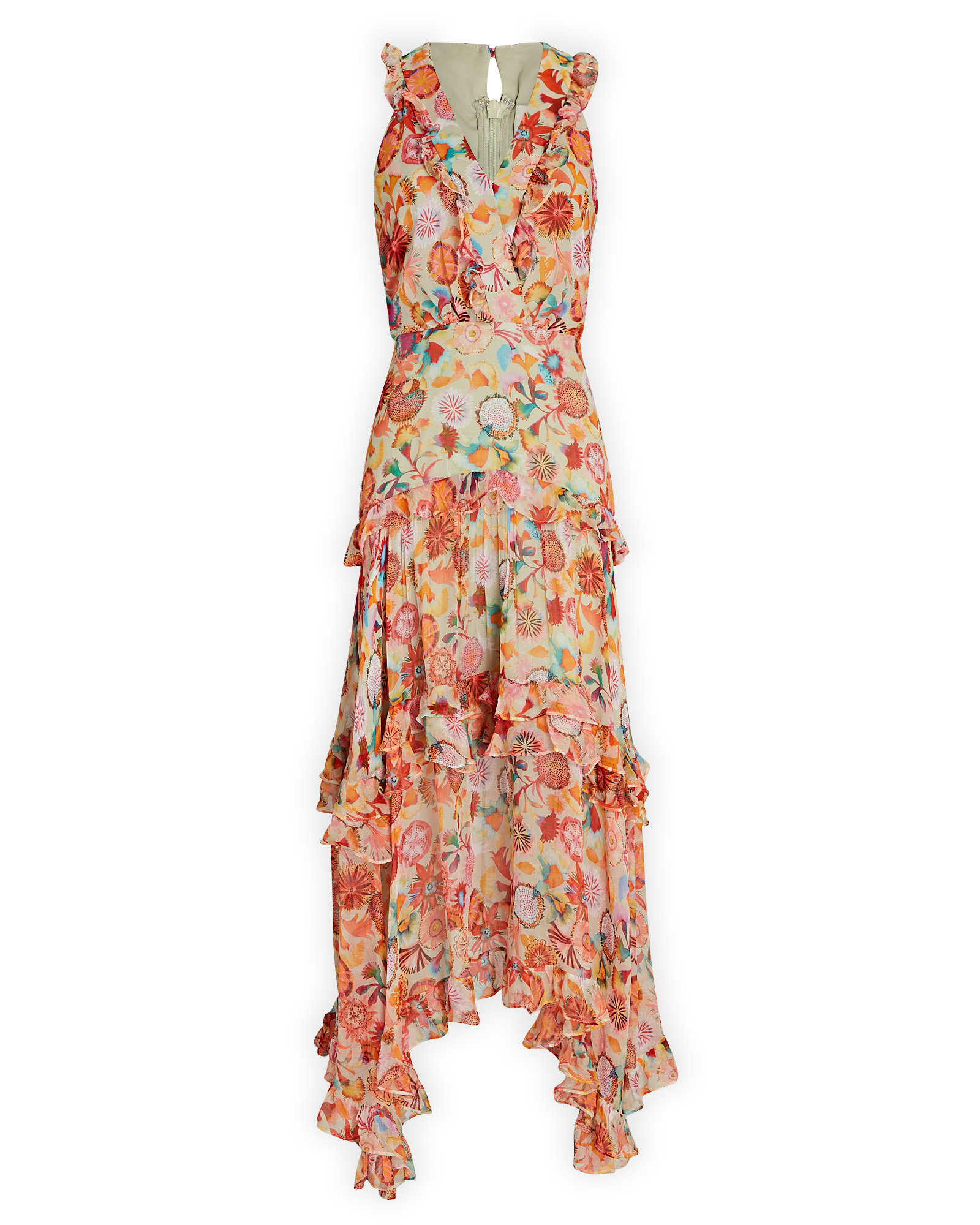 Saloni Jolie-B Asymmetric Printed Midi Dress | INTERMIX®