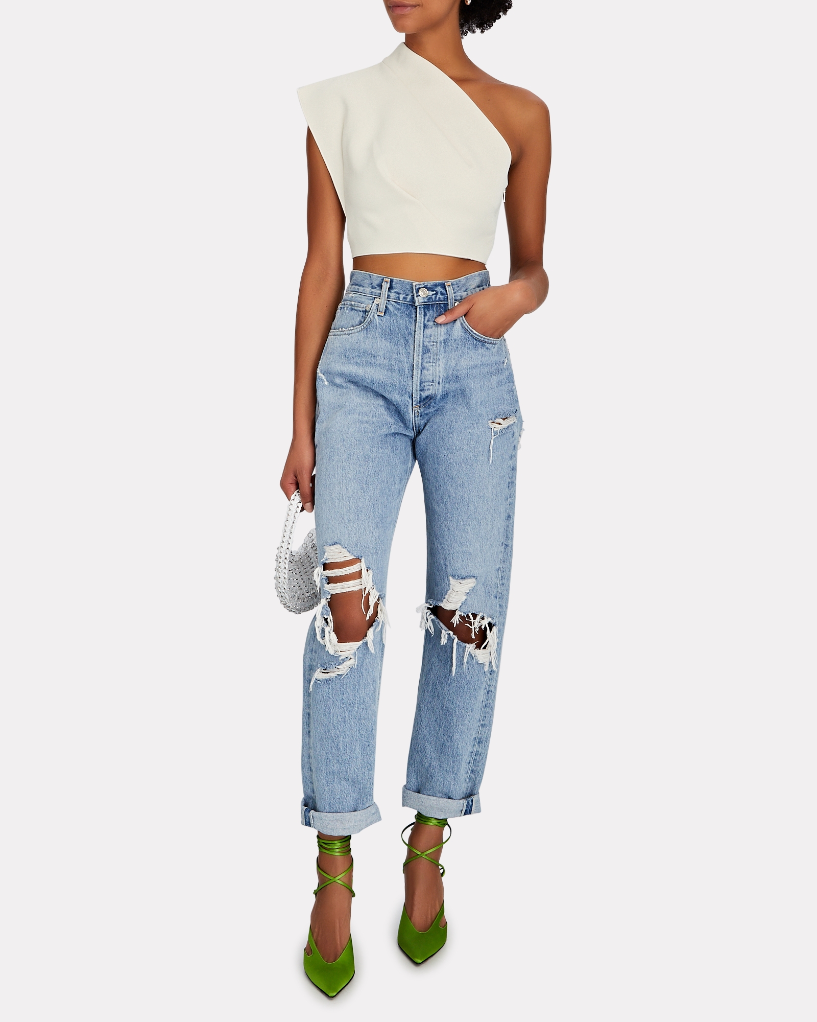 Acler Anderson Cropped One-Shoulder Top | INTERMIX®