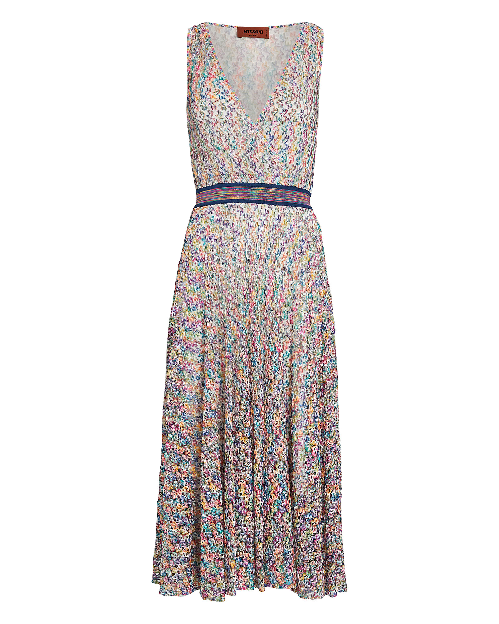 MISSONI Rainbow Knit Faux-Wrap Dress,060049205026