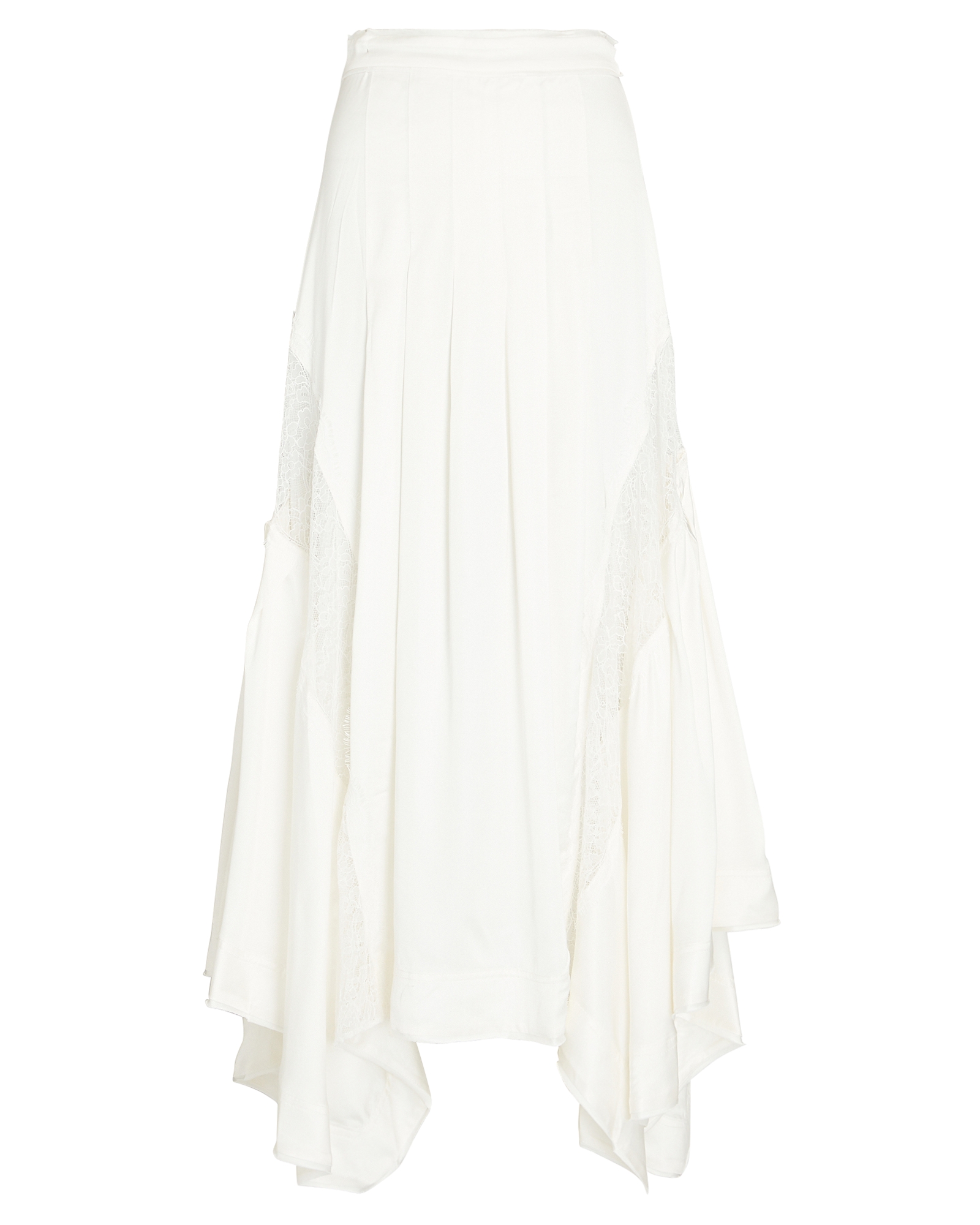 Veil Lace-Trimmed Midi Skirt