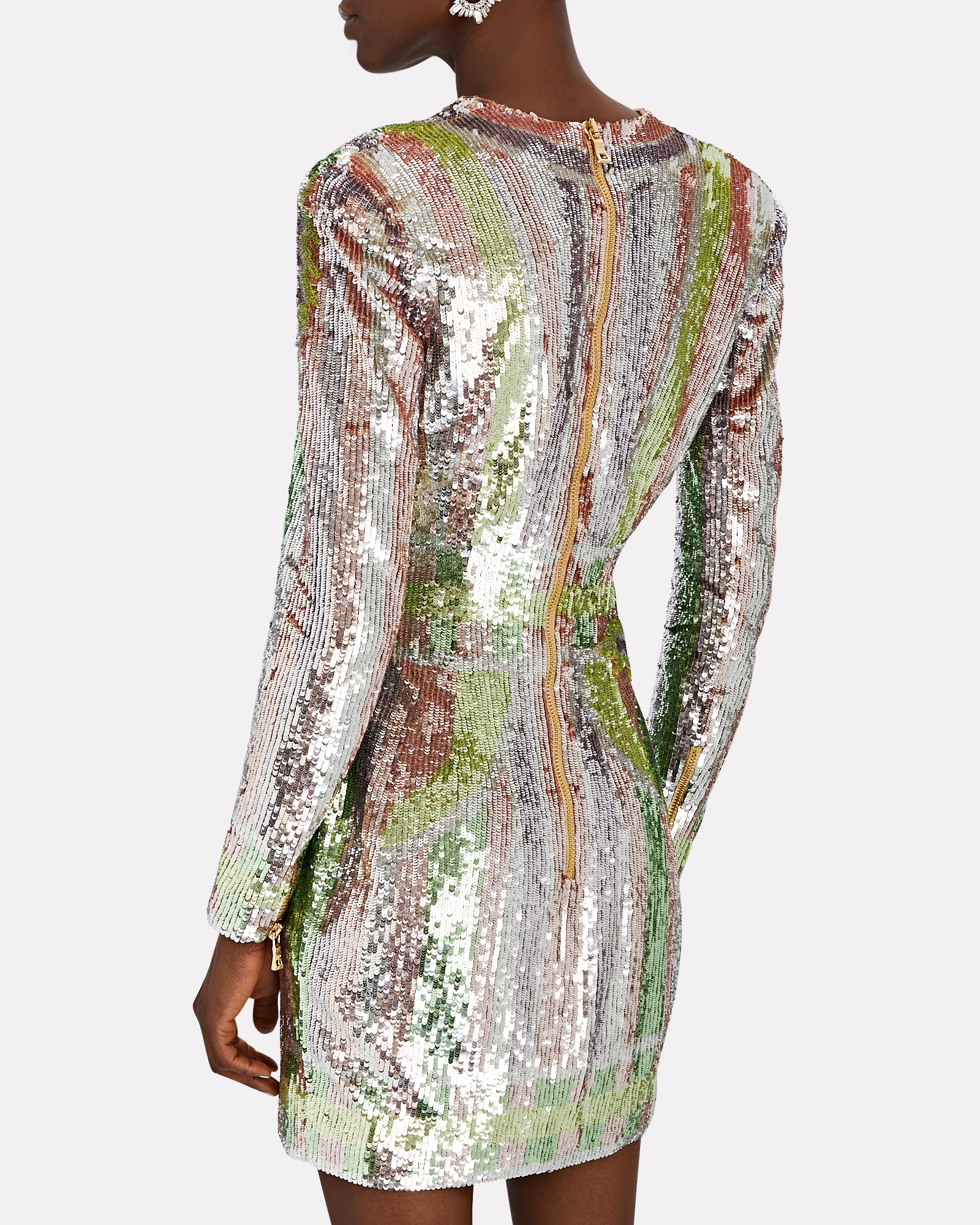 Balmain Striped Sequin Mini Dress | INTERMIX®