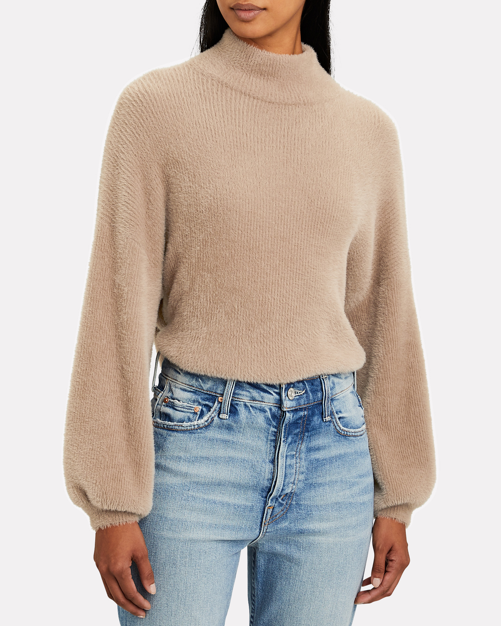 Michelle Mason Mock Neck Fuzzy Sweater | INTERMIX®