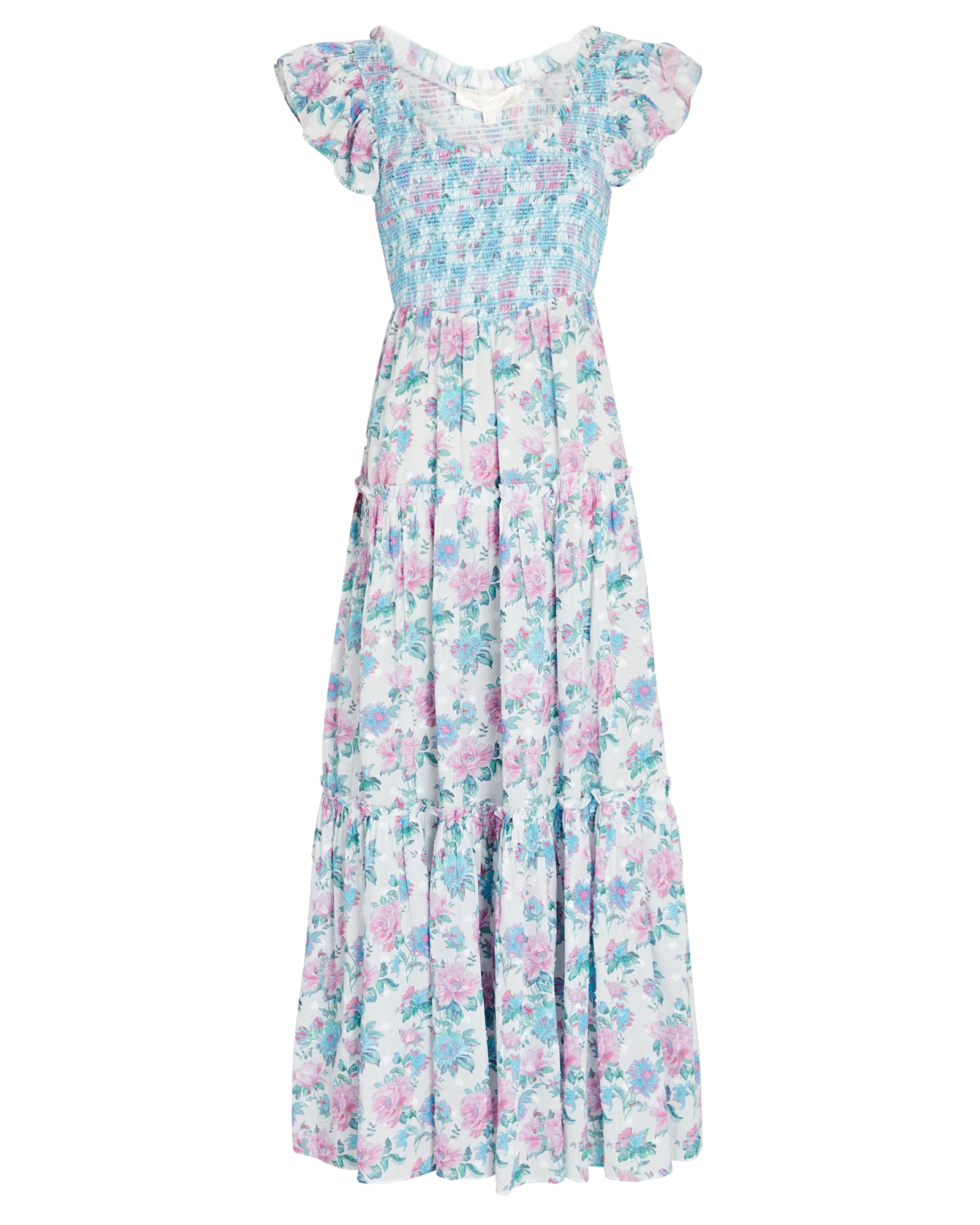LoveShackFancy Chessie Floral Midi Dress | INTERMIX®