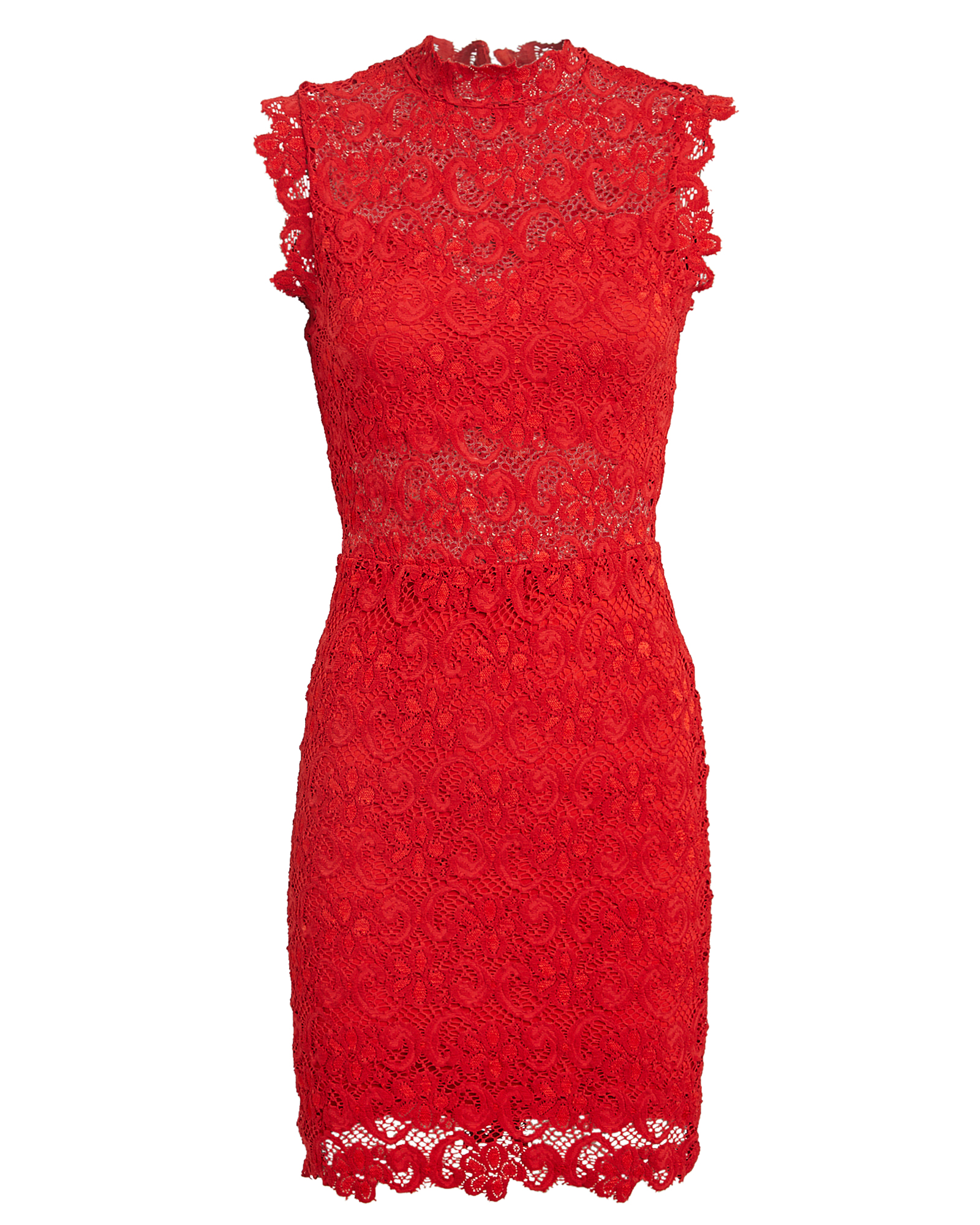 Nightcap Clothing Dixie Lace Mini Dress In Red-drk | ModeSens