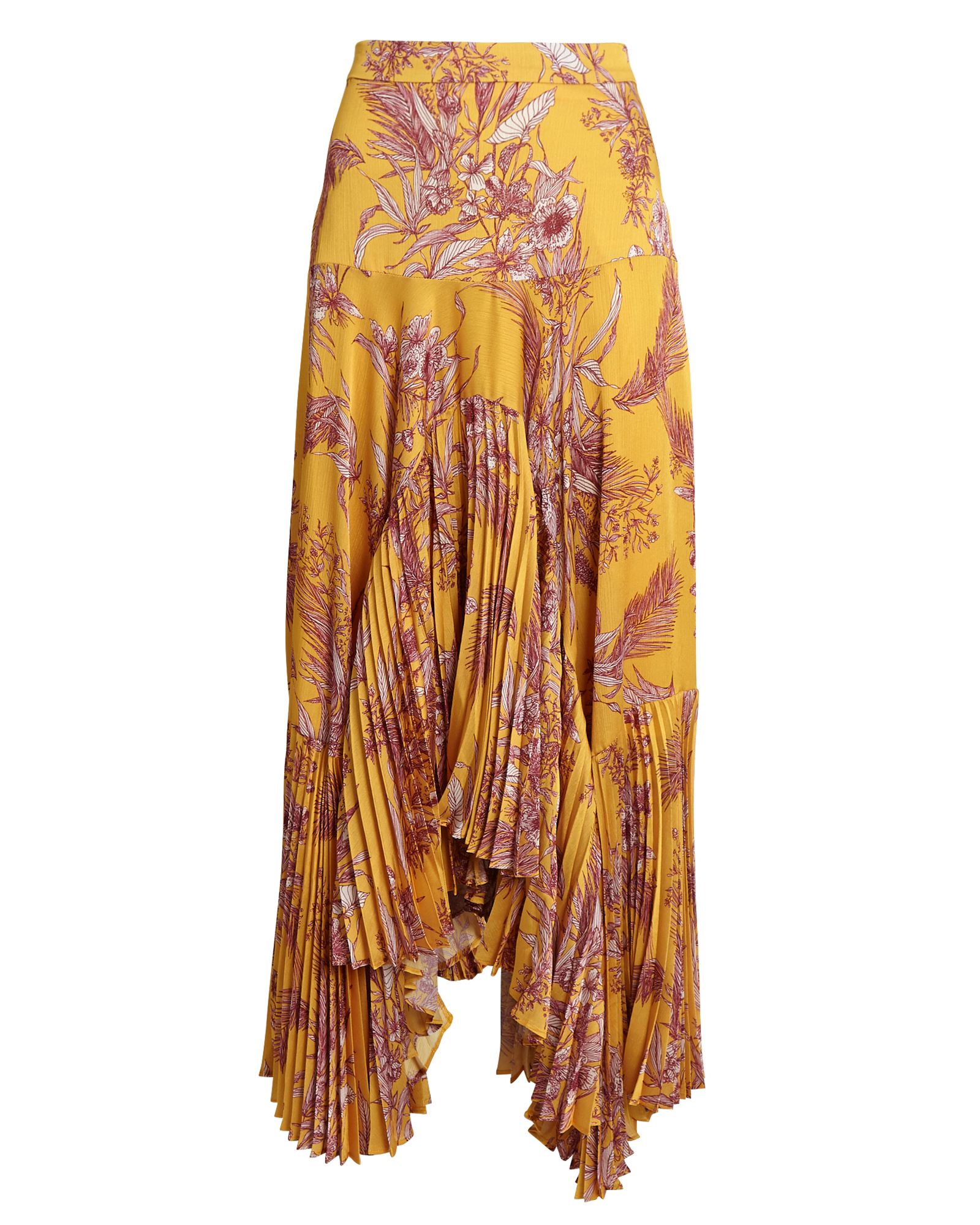 Alexis Tarou Pleated Floral Midi Skirt | INTERMIX®