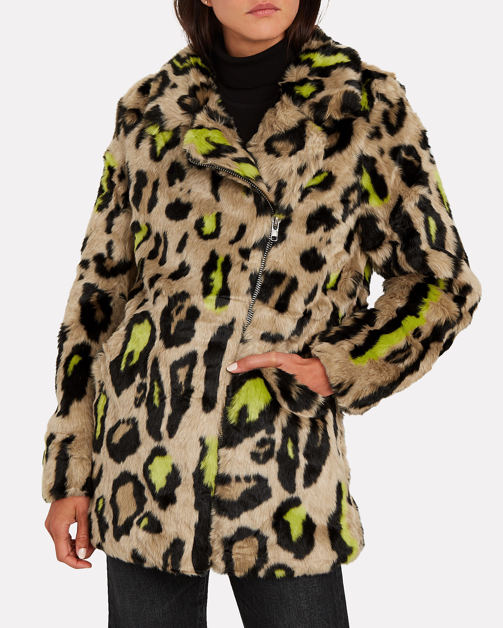 Chloe Leopard Faux Fur Coat