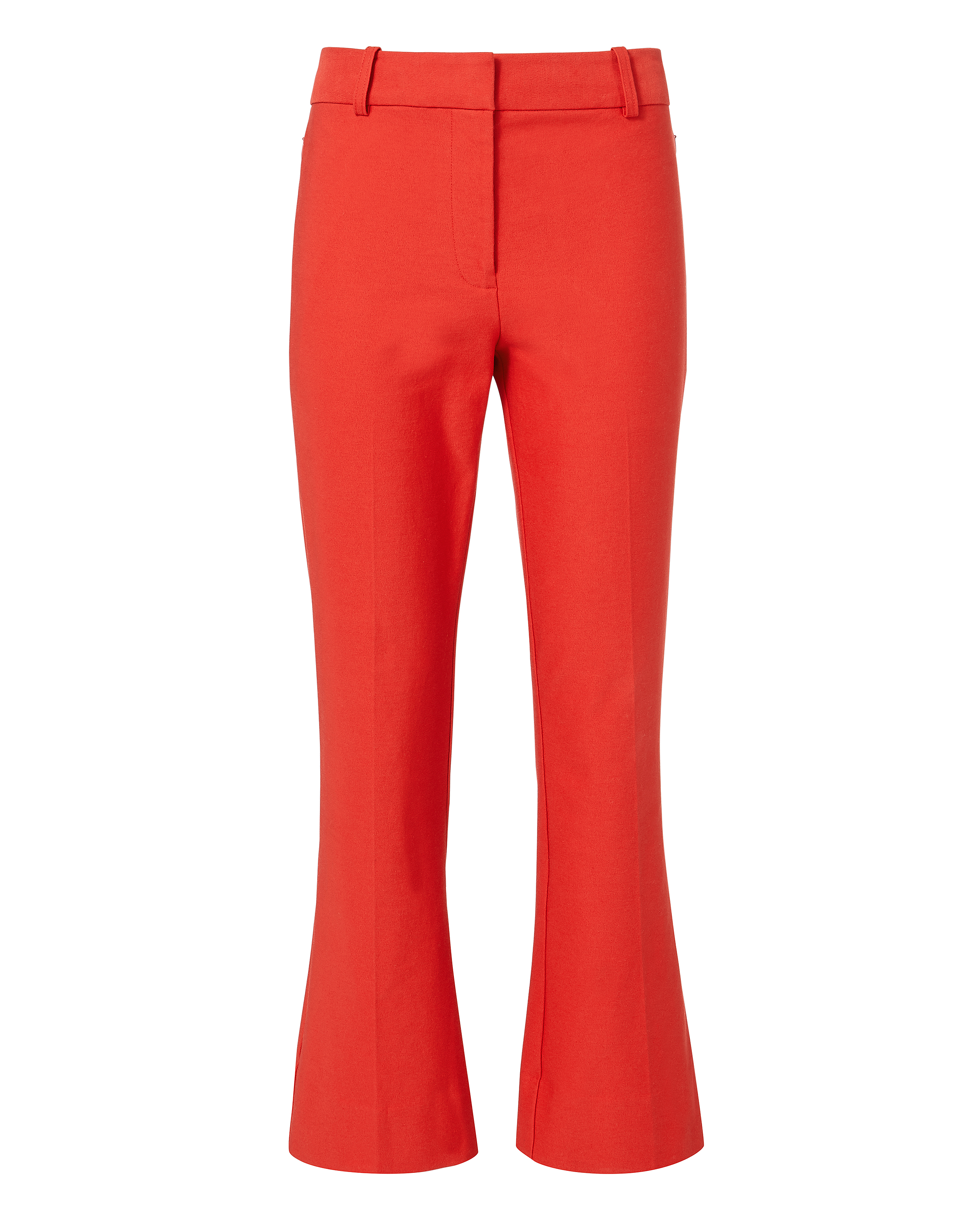 Red Crop Flare Pants