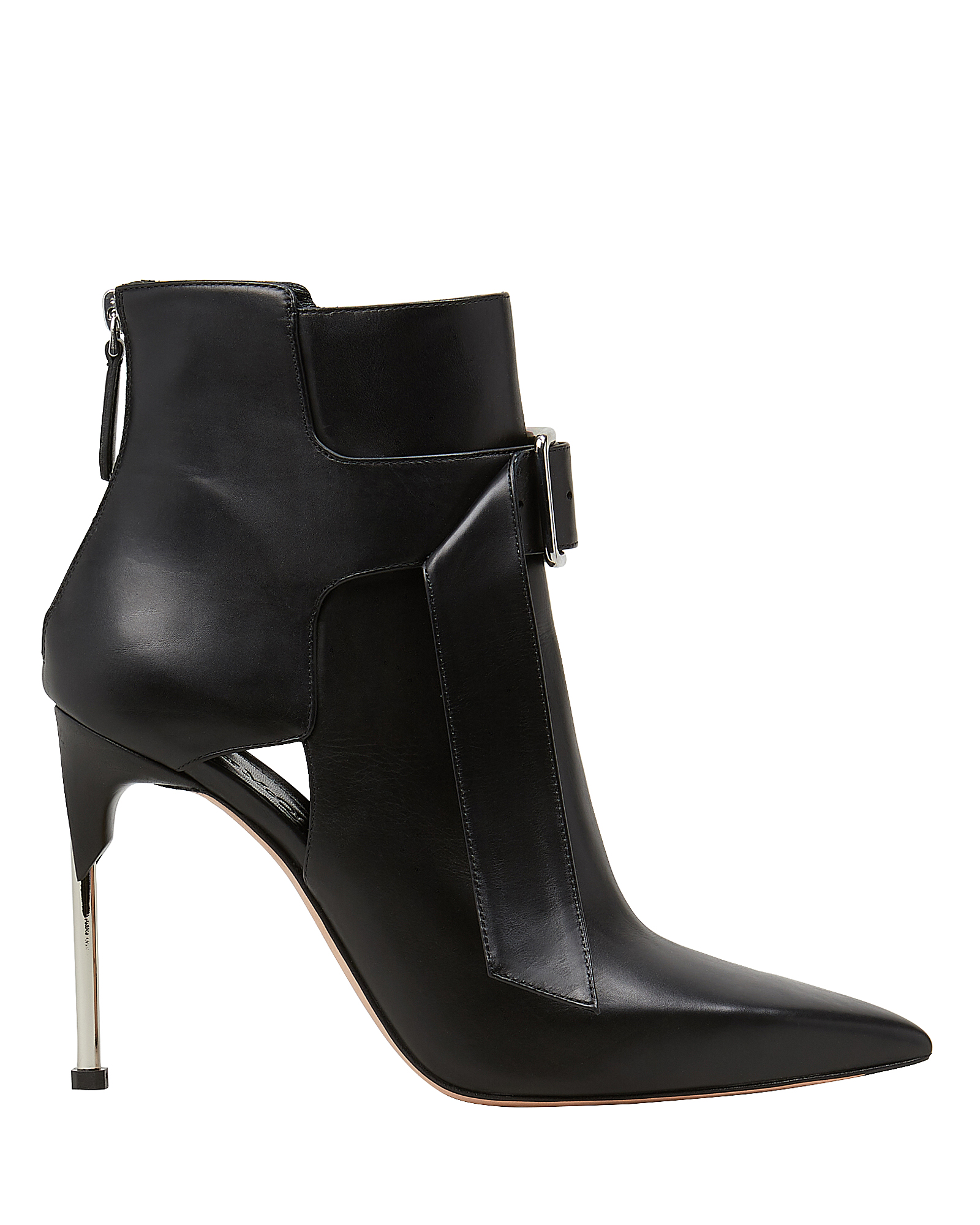 Buckled Black Leather Booties | INTERMIX®