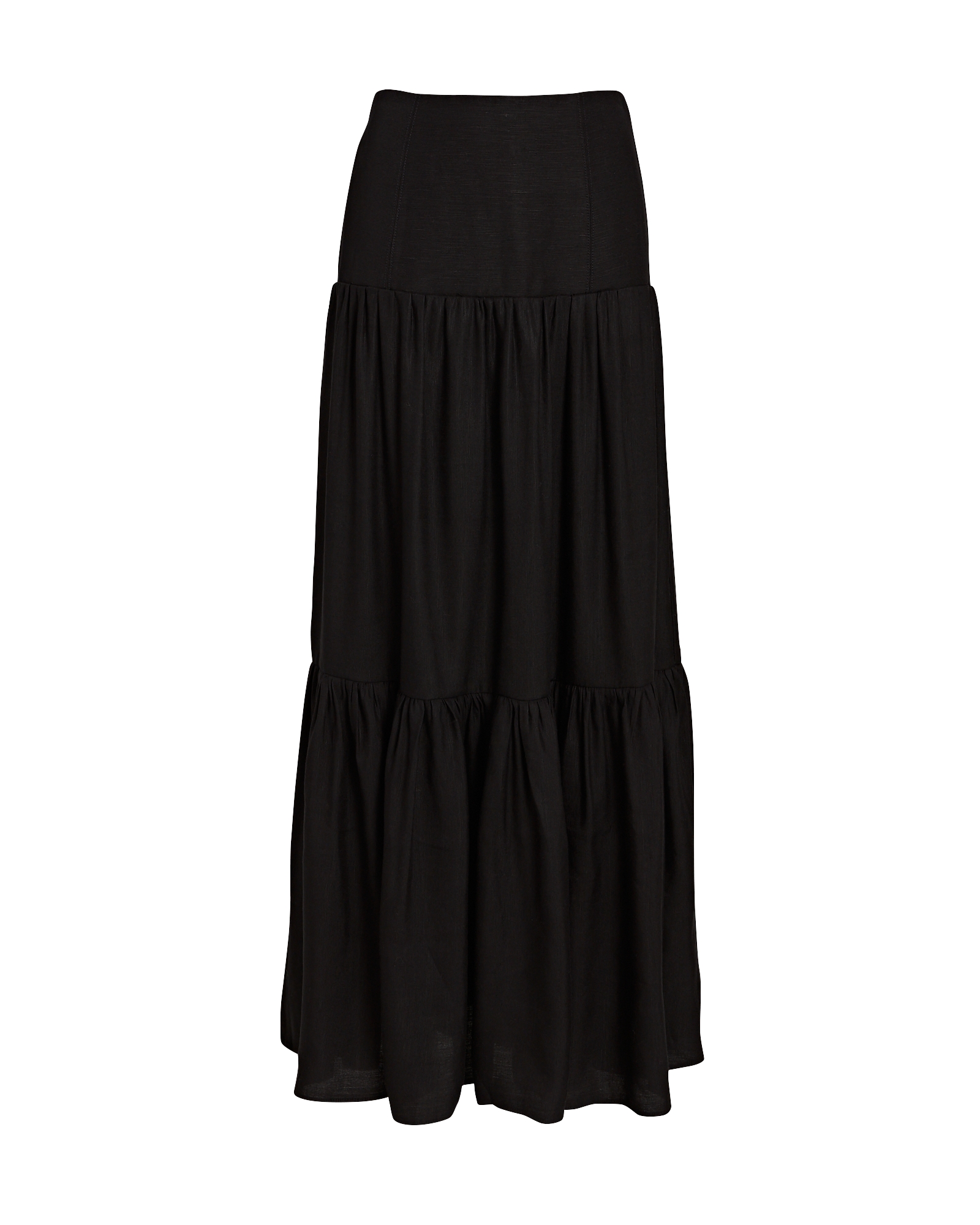 Significant Other Fara Tiered Linen-Blend Midi Skirt | INTERMIX®