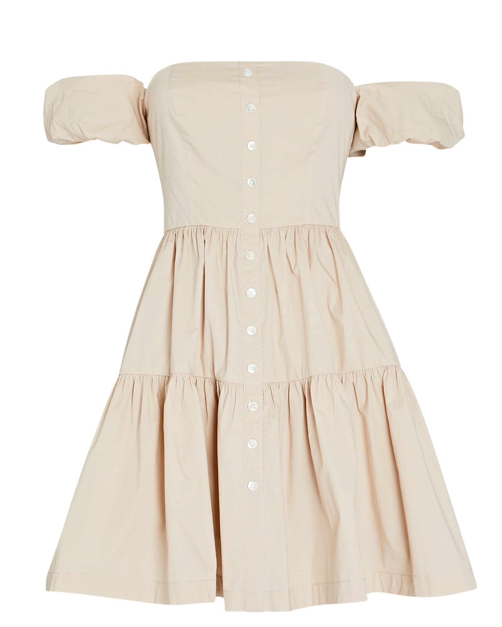 STAUD Elio Off-the-Shoulder Cotton Mini Dress | INTERMIX®