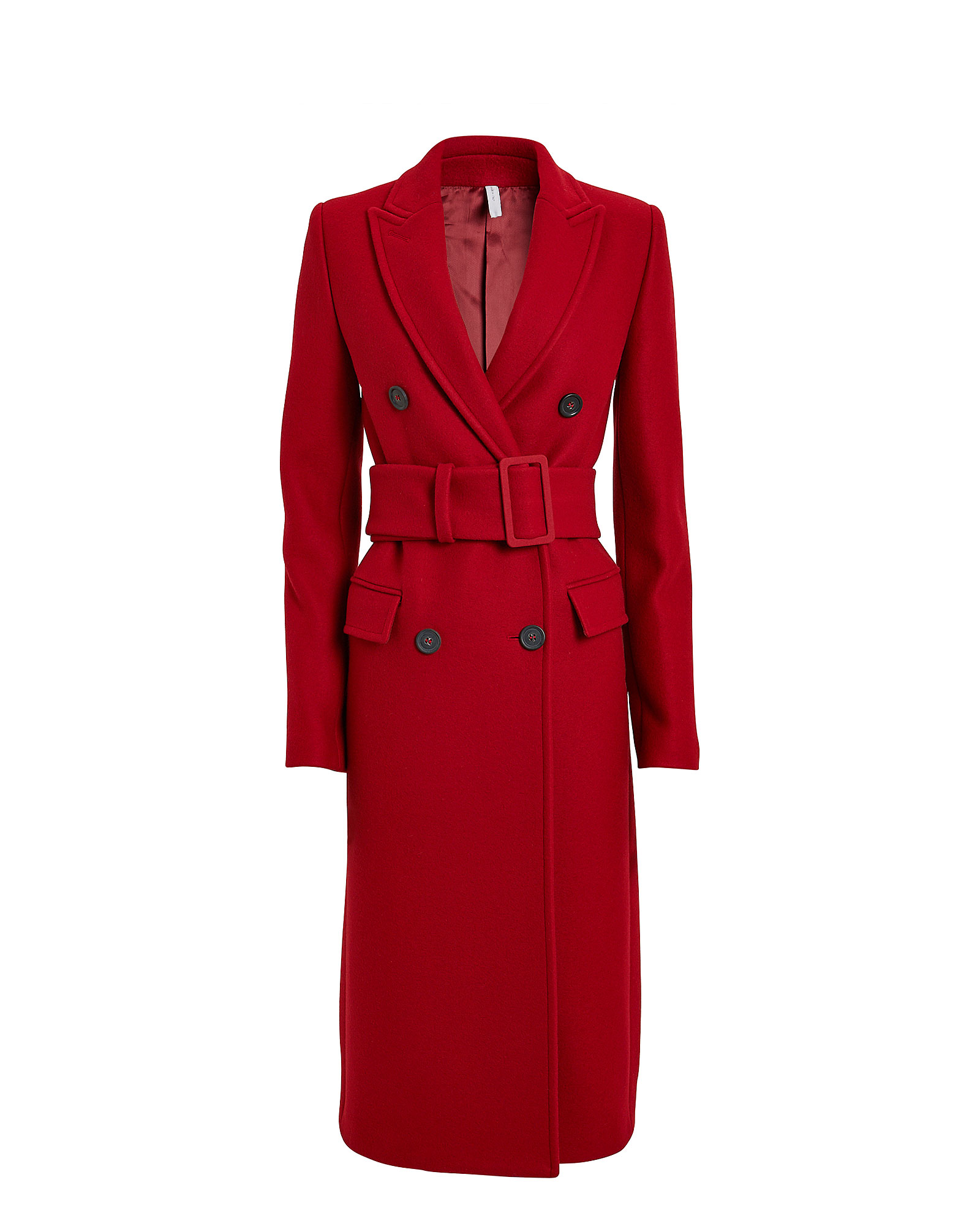 Helmut Lang Melton Wool Double Breasted Coat in red | INTERMIX®