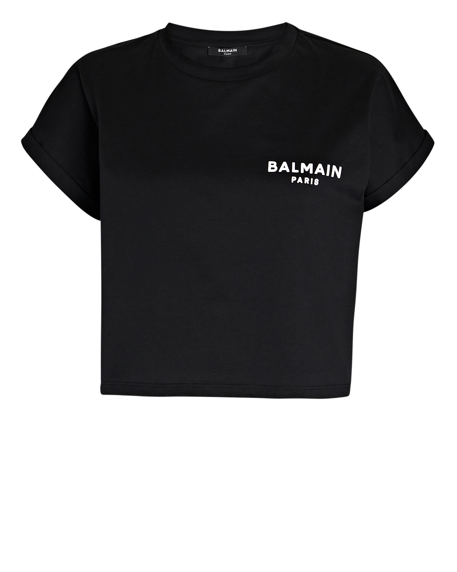 Balmain Flocked Logo T-Shirt In Black | INTERMIX®