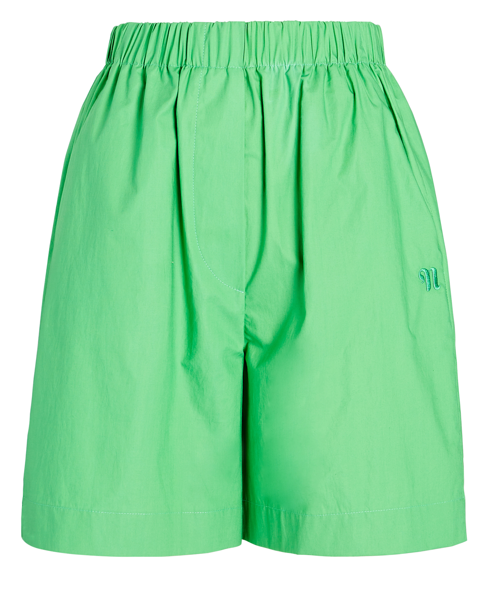 Nanushka Megan Poplin Shorts In Green | INTERMIX®