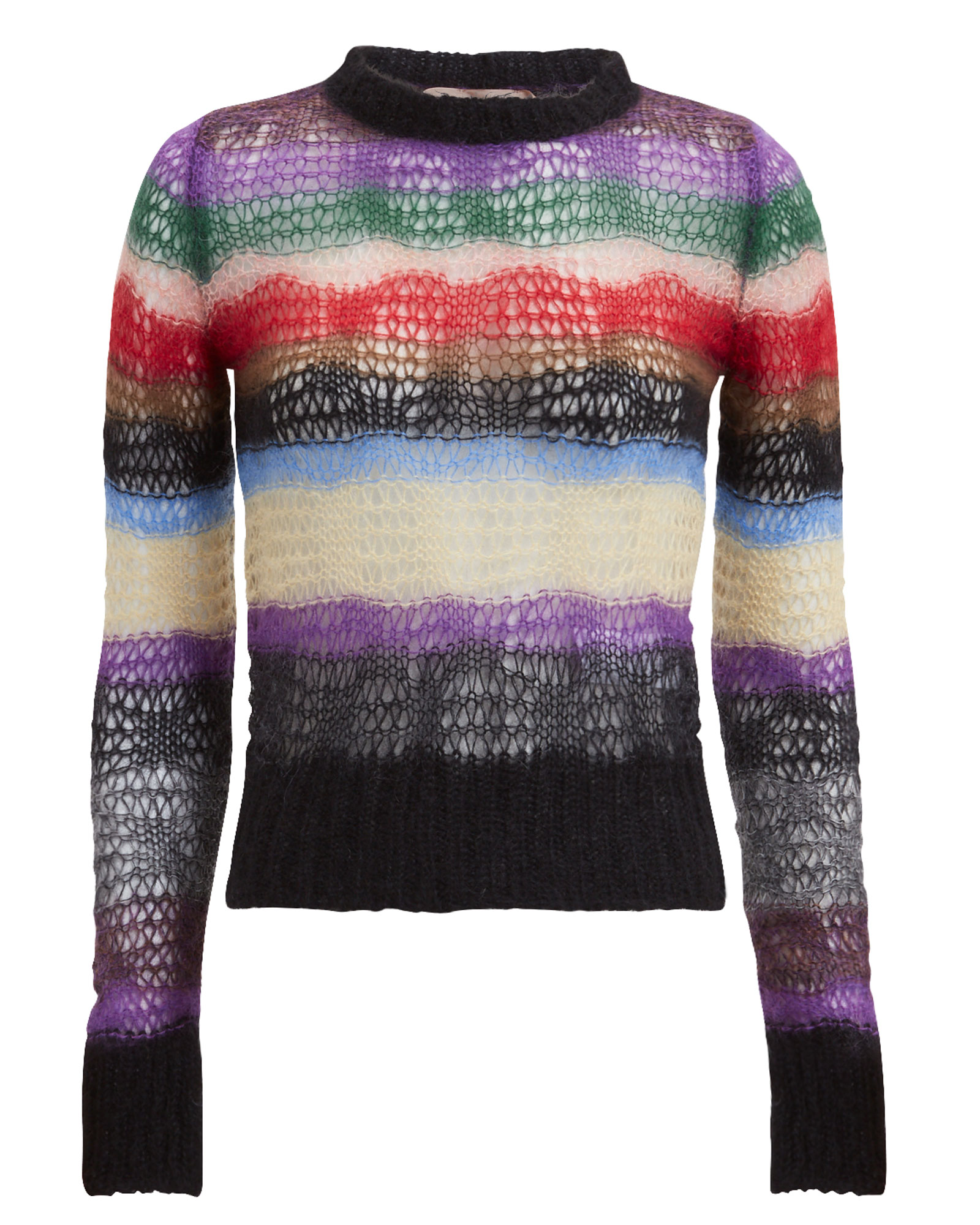Multi-Striped Open Weave Sweater