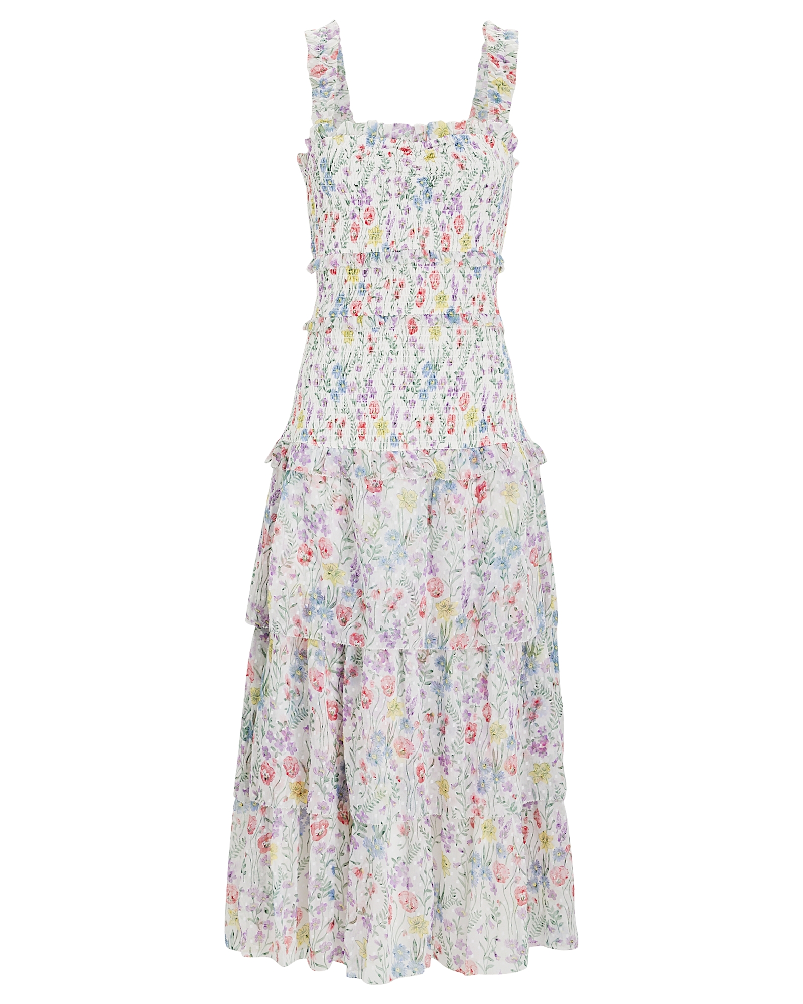Saylor Leanna Smocked Floral Midi Dress | INTERMIX®