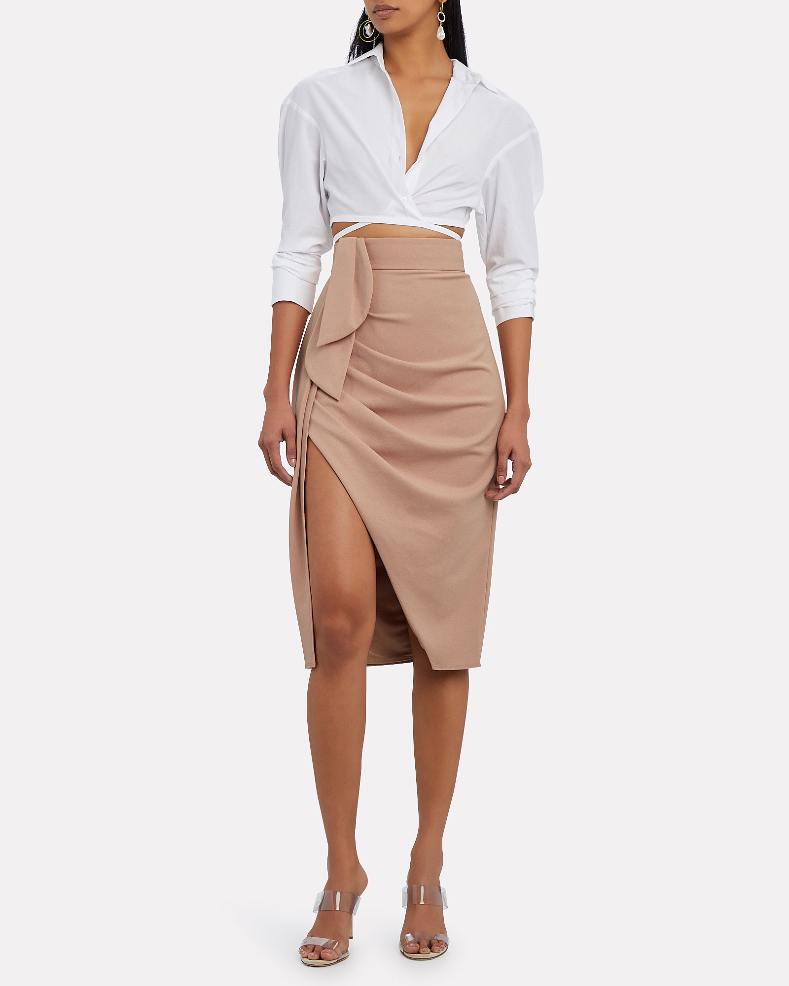 Katie May Mamma Mia Ruched Crepe Skirt | INTERMIX®