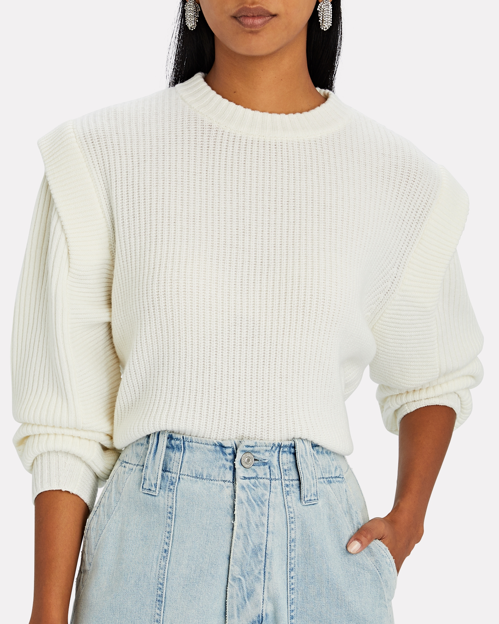 Michelle Mason Structured Shoulder Wool Sweater | INTERMIX®