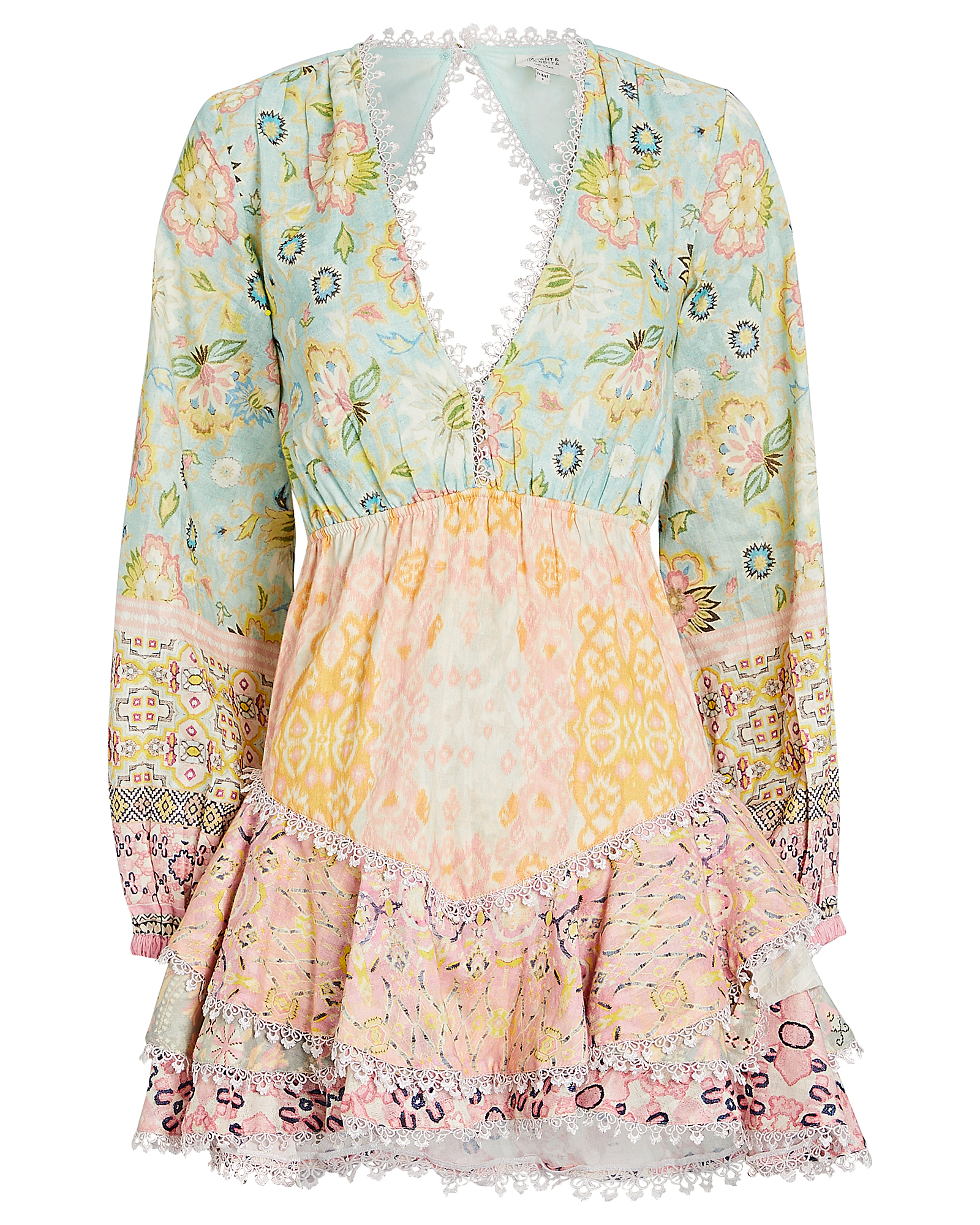 HEMANT & NANDITA Tiana Floral Cotton Mini Dress,060051253800