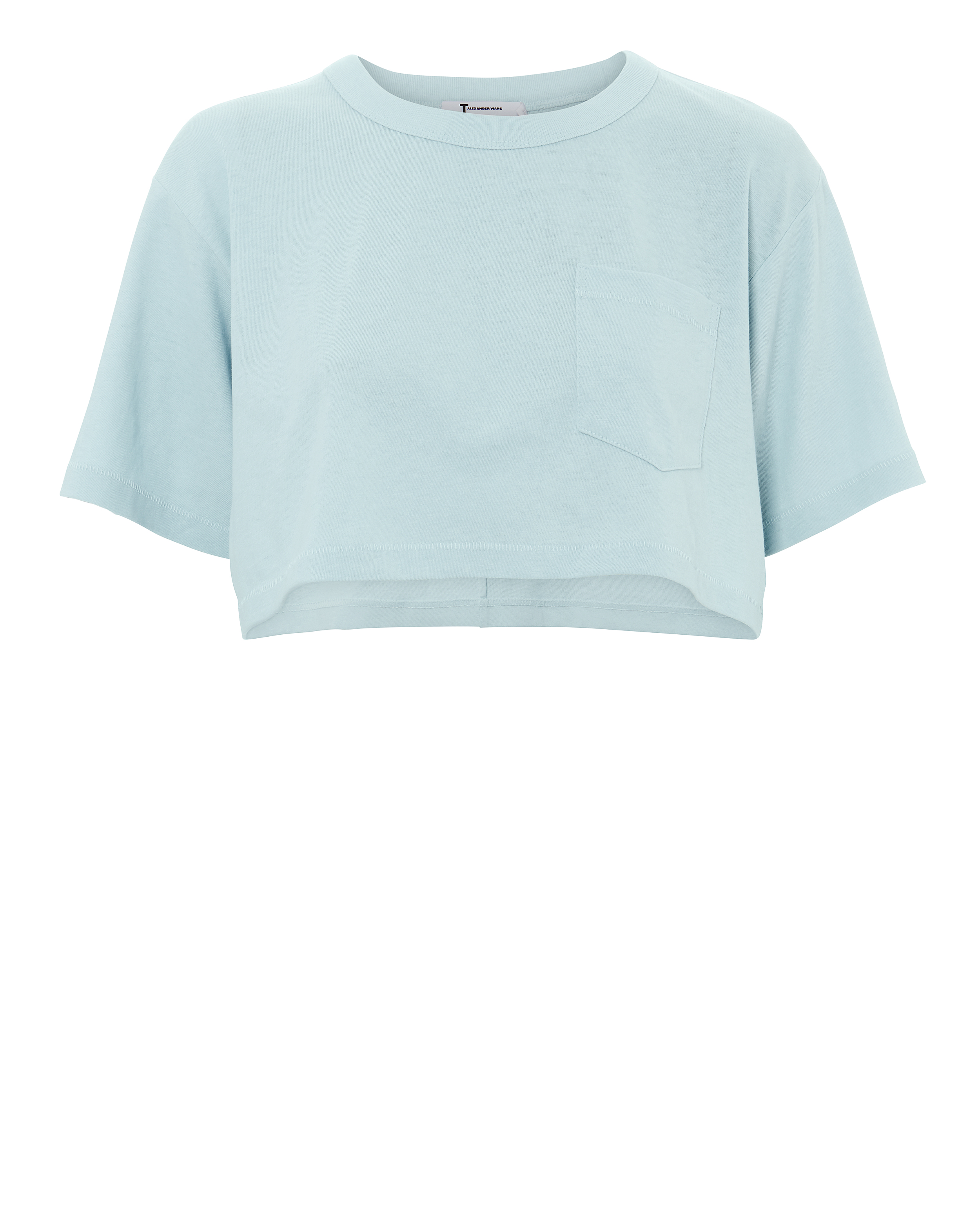 ALEXANDER WANG T Cropped Blue T-Shirt,4C2810 TWIST TEE