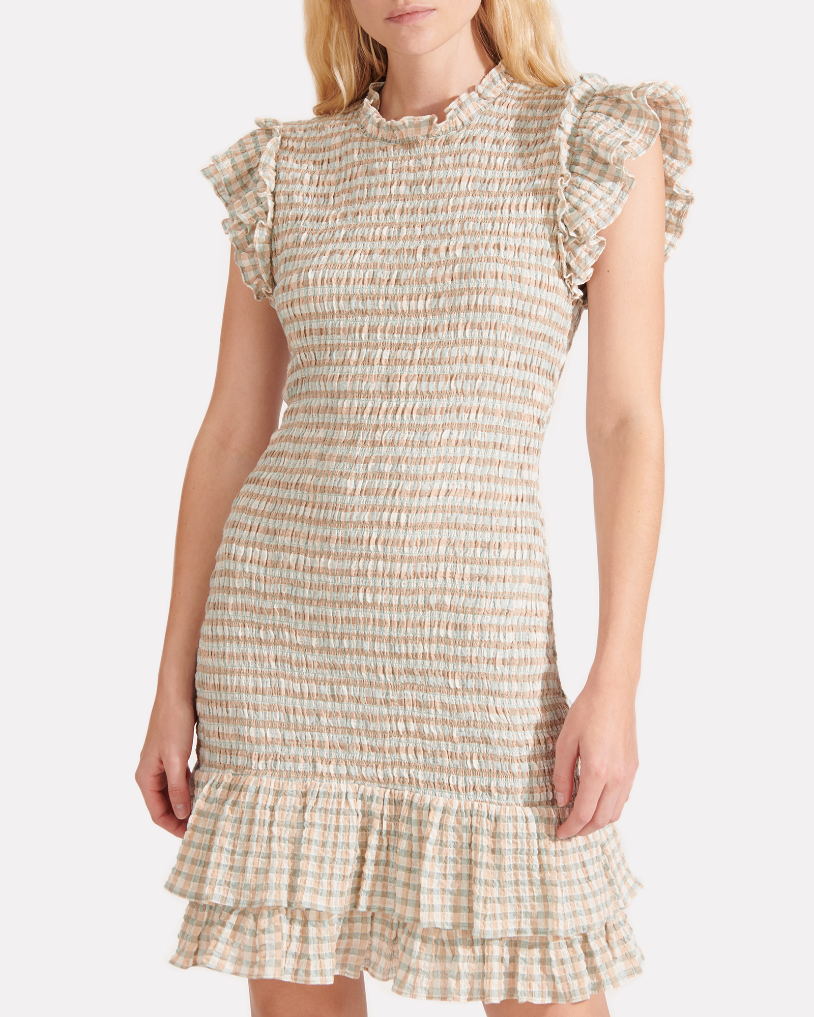 Veronica Beard Cici Smocked Gingham Dress | INTERMIX®